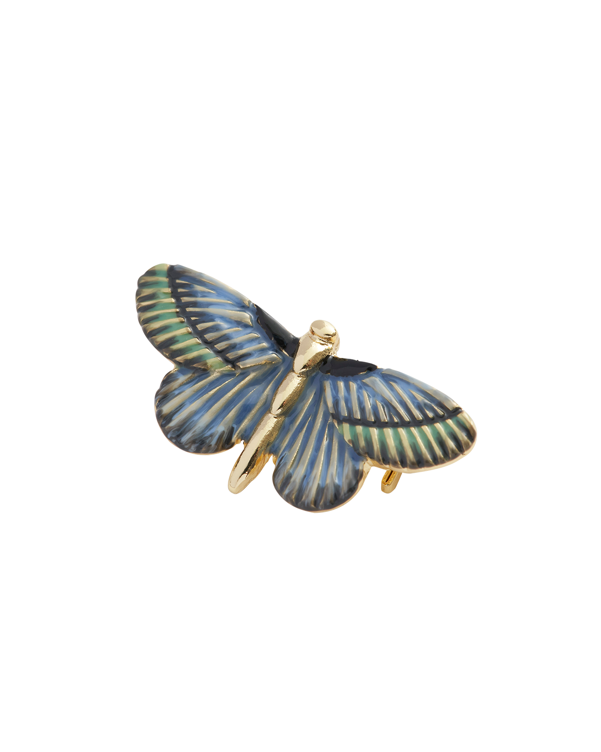 Deco Butterfly Blue Brooch