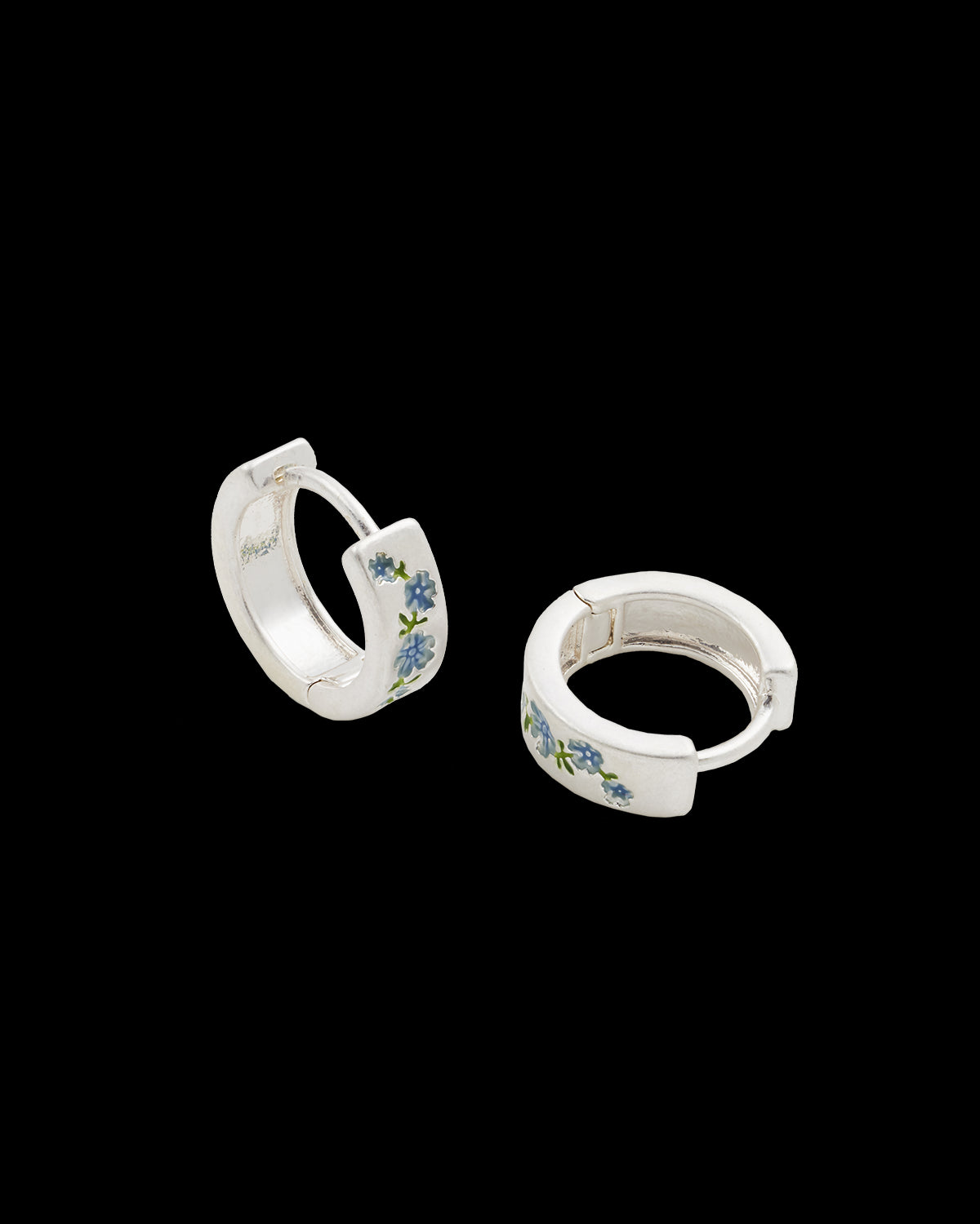 Pendientes Aro Forget Me Not - Plateados