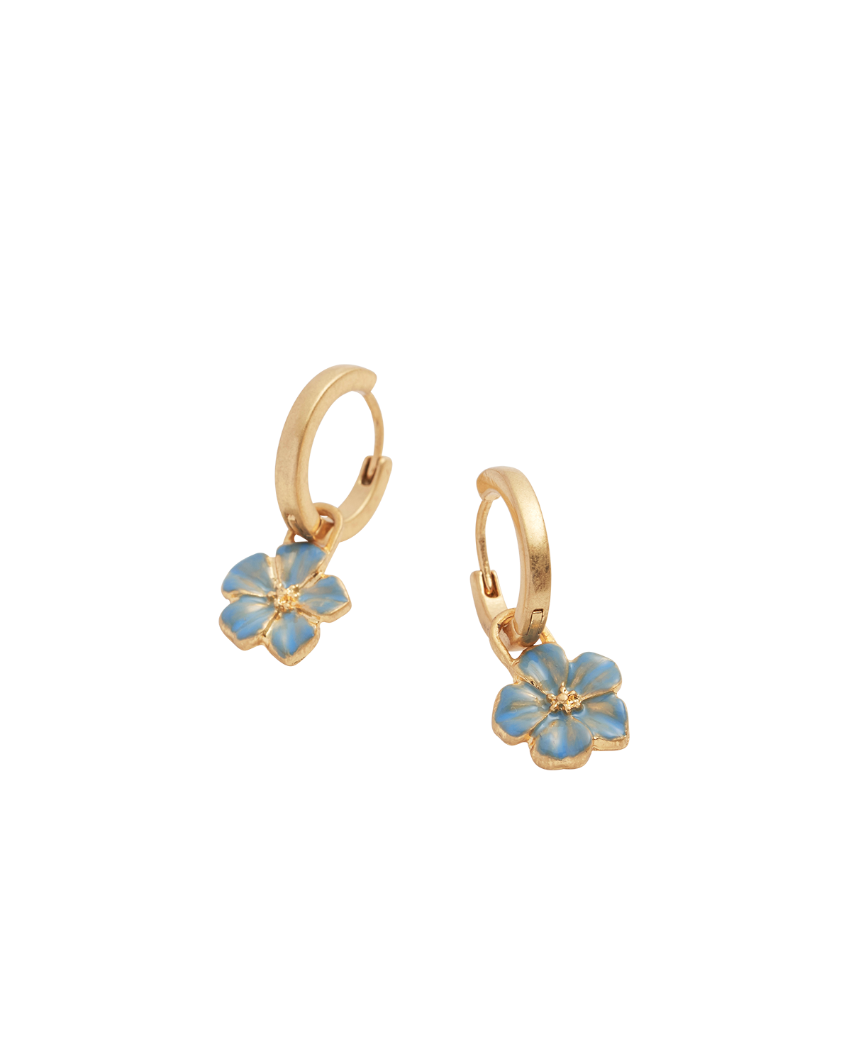 Pendientes tipo huggie con flor