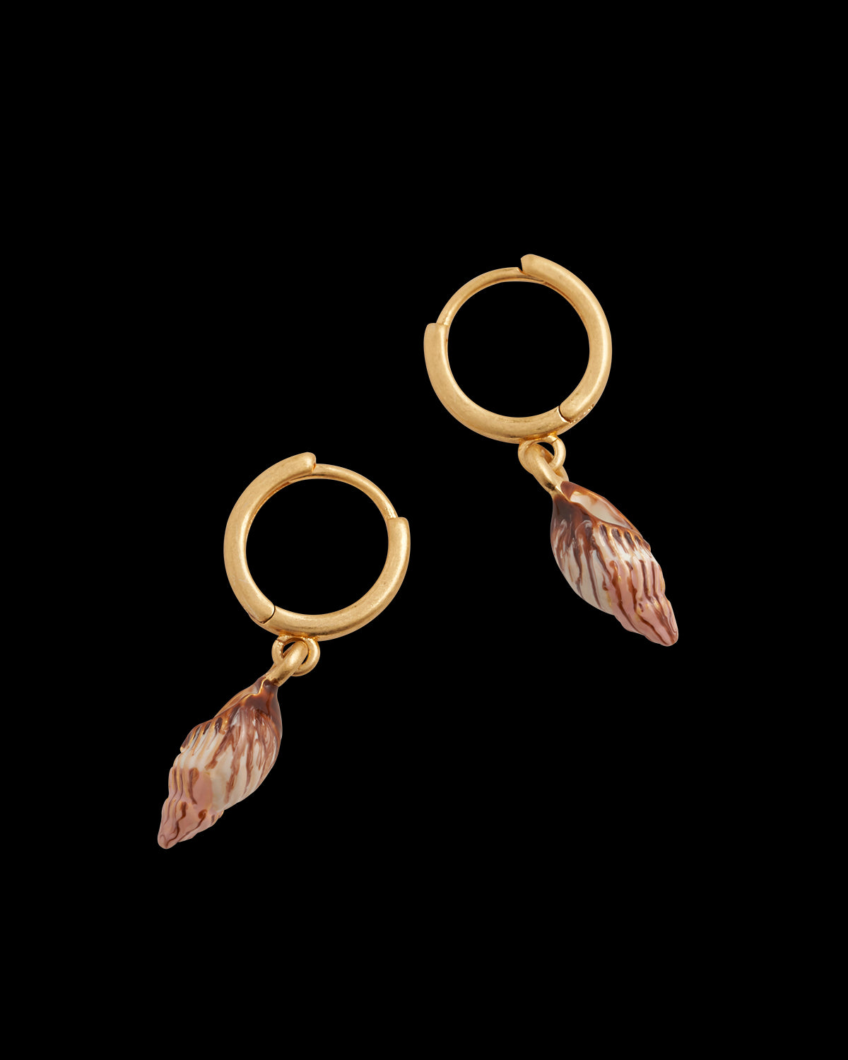 Spiral Shell Huggie Hoops