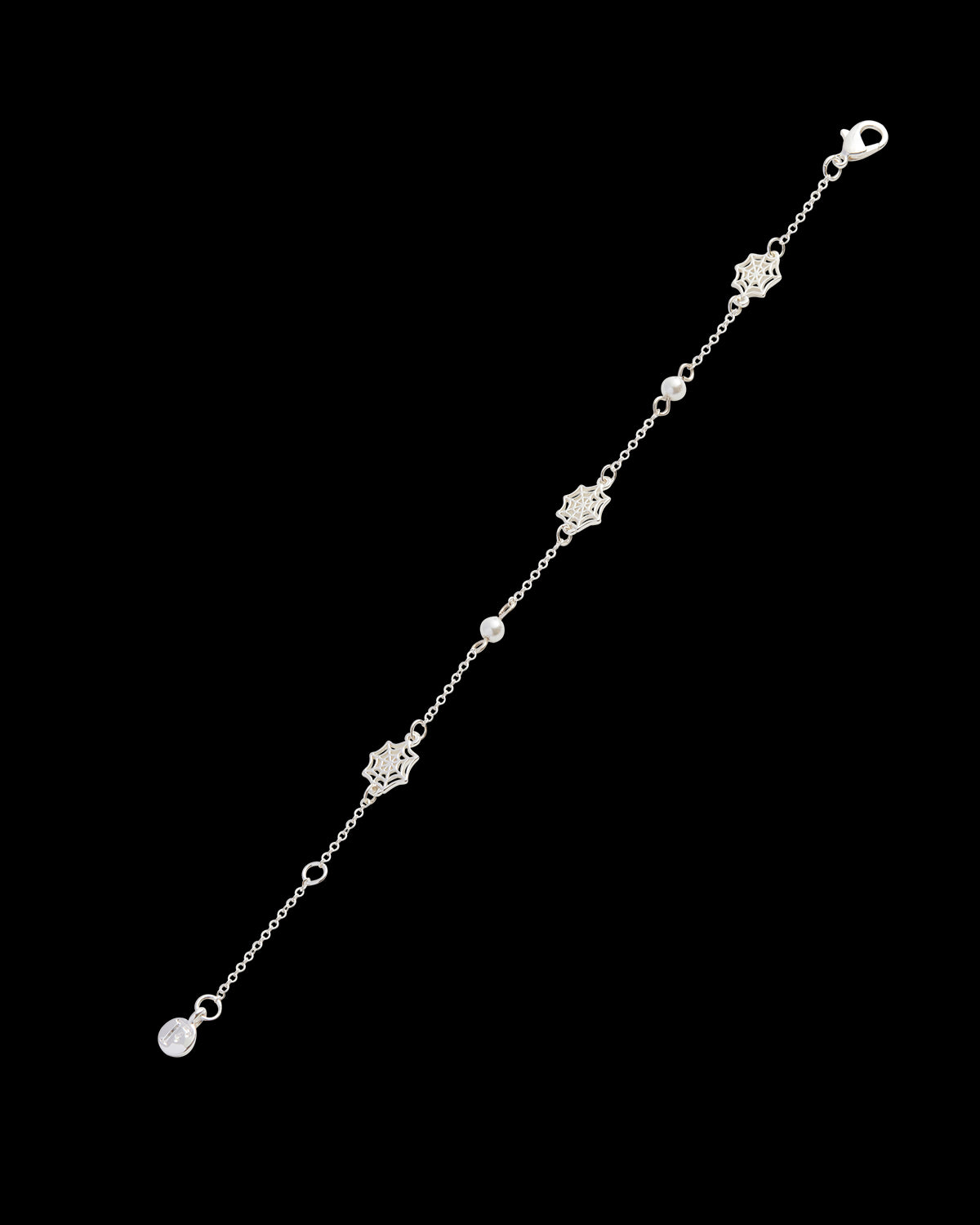 Pulsera Telaraña & Perlas - Plata