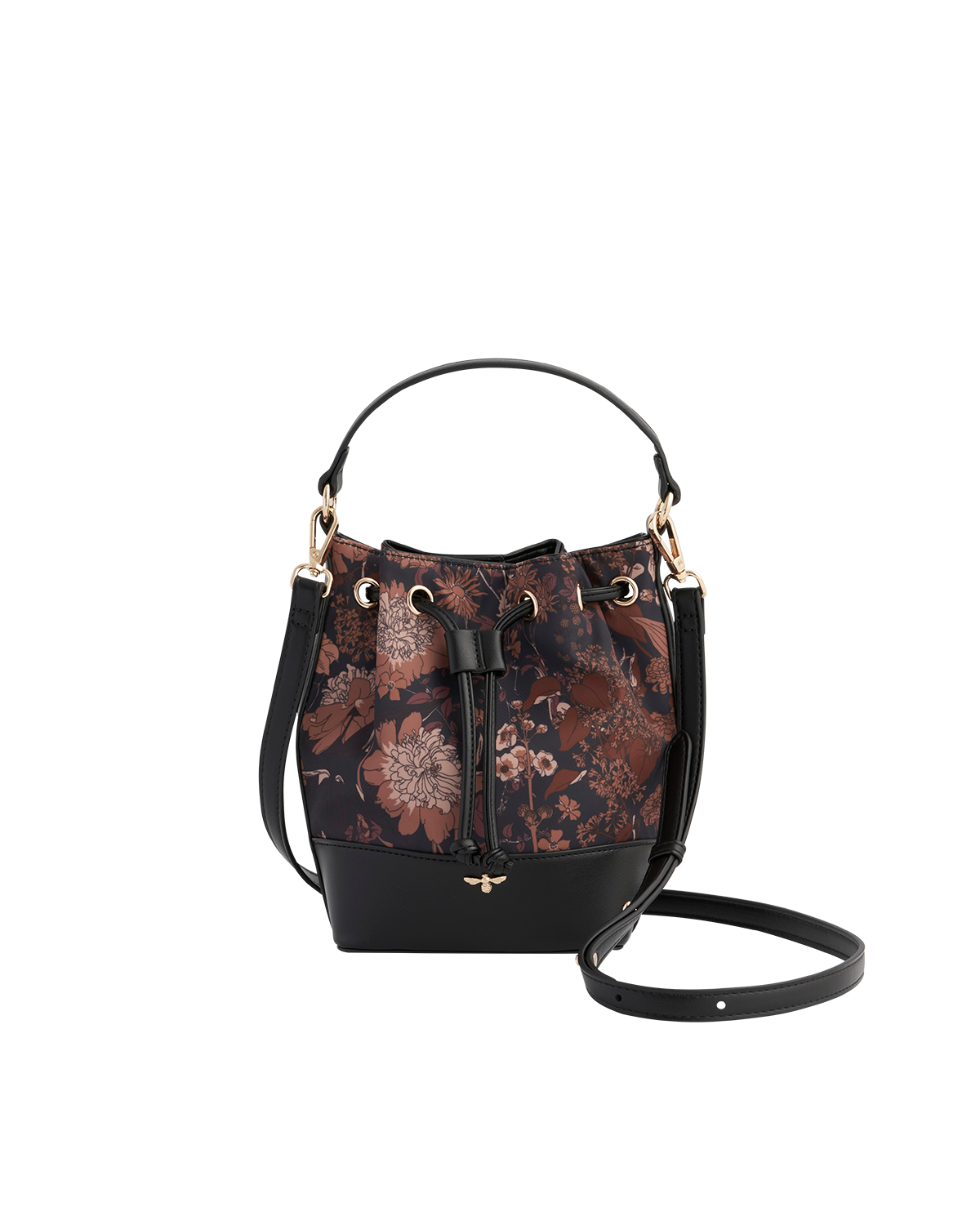 Deco Blooms Schwarze Beuteltasche
