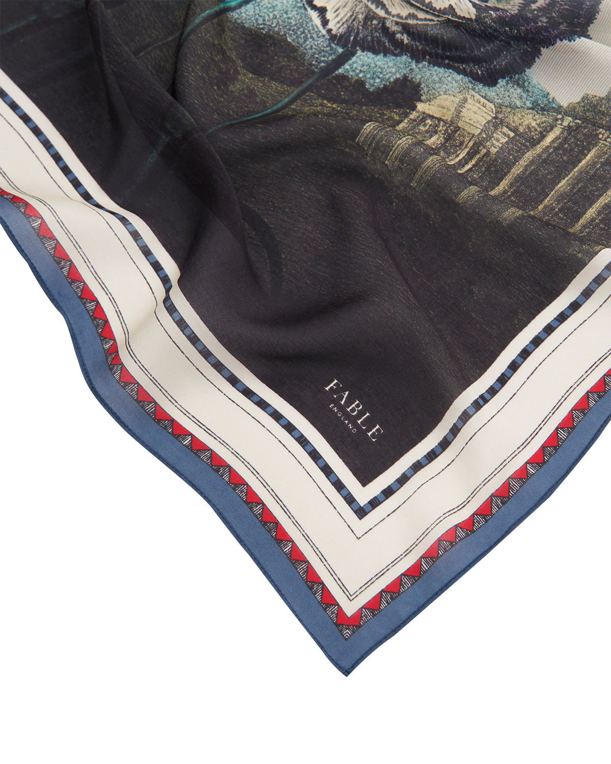 Blue Carnations Square Silk Blend Scarf