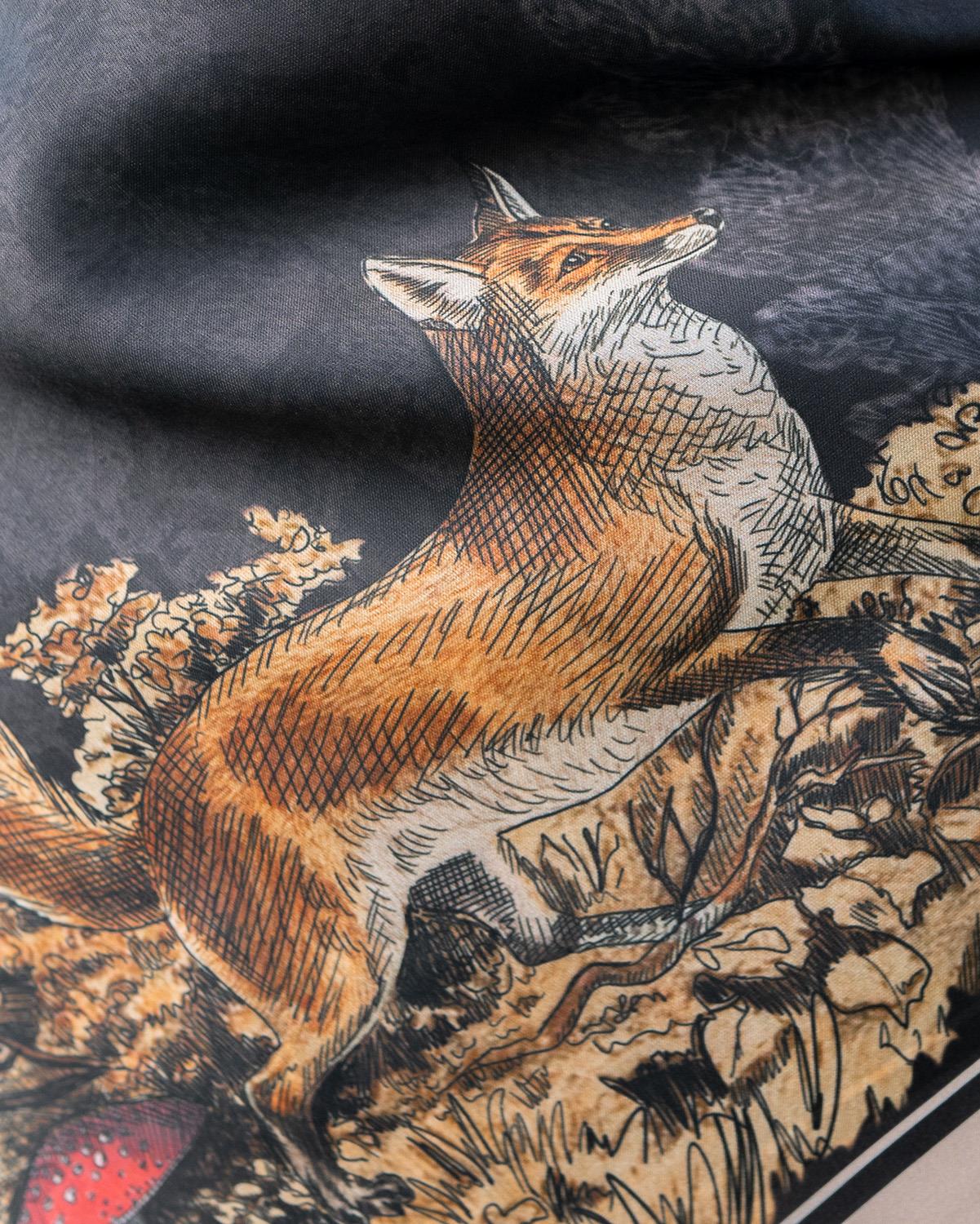 Black A Night's Tale Narrative Square Scarf