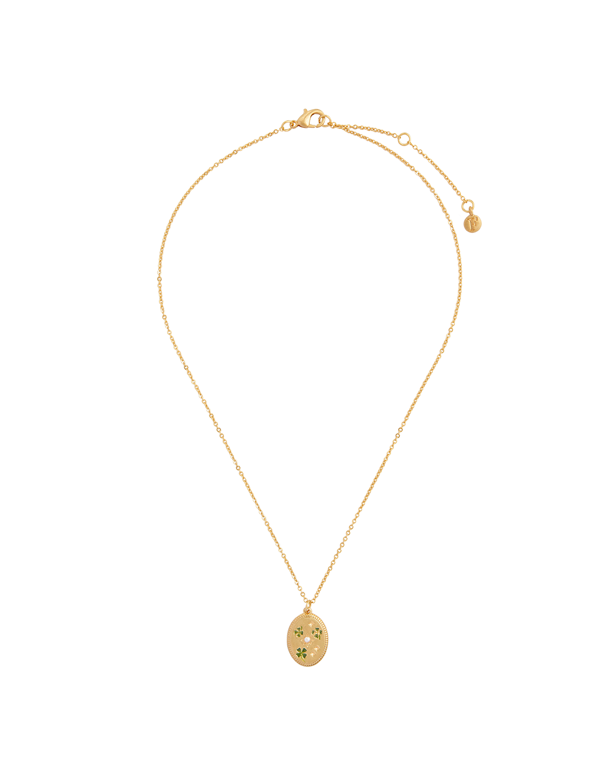 Four Leaf Clover & Pearl Necklace