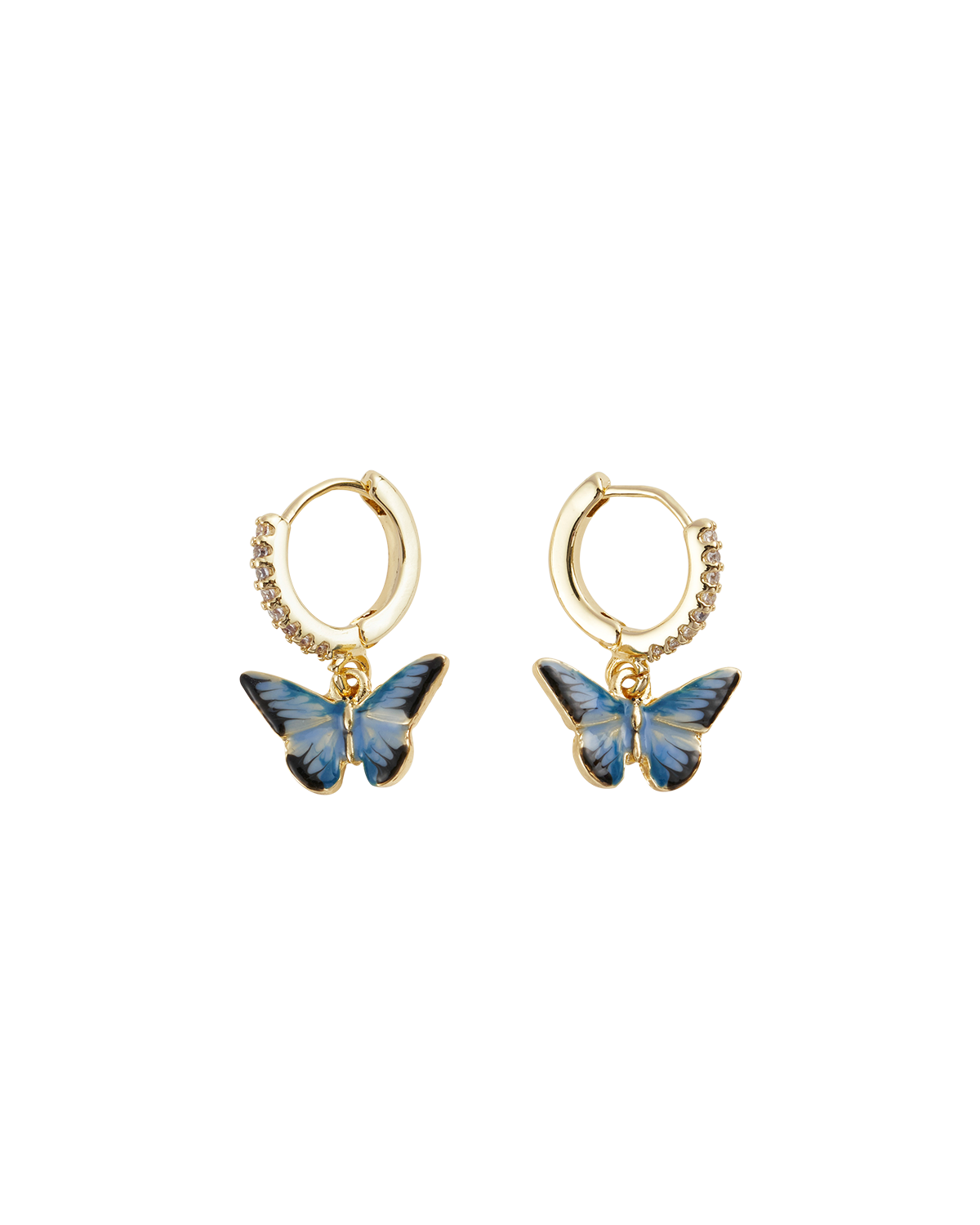 Pendientes Mariposa Esmaltada Azul
