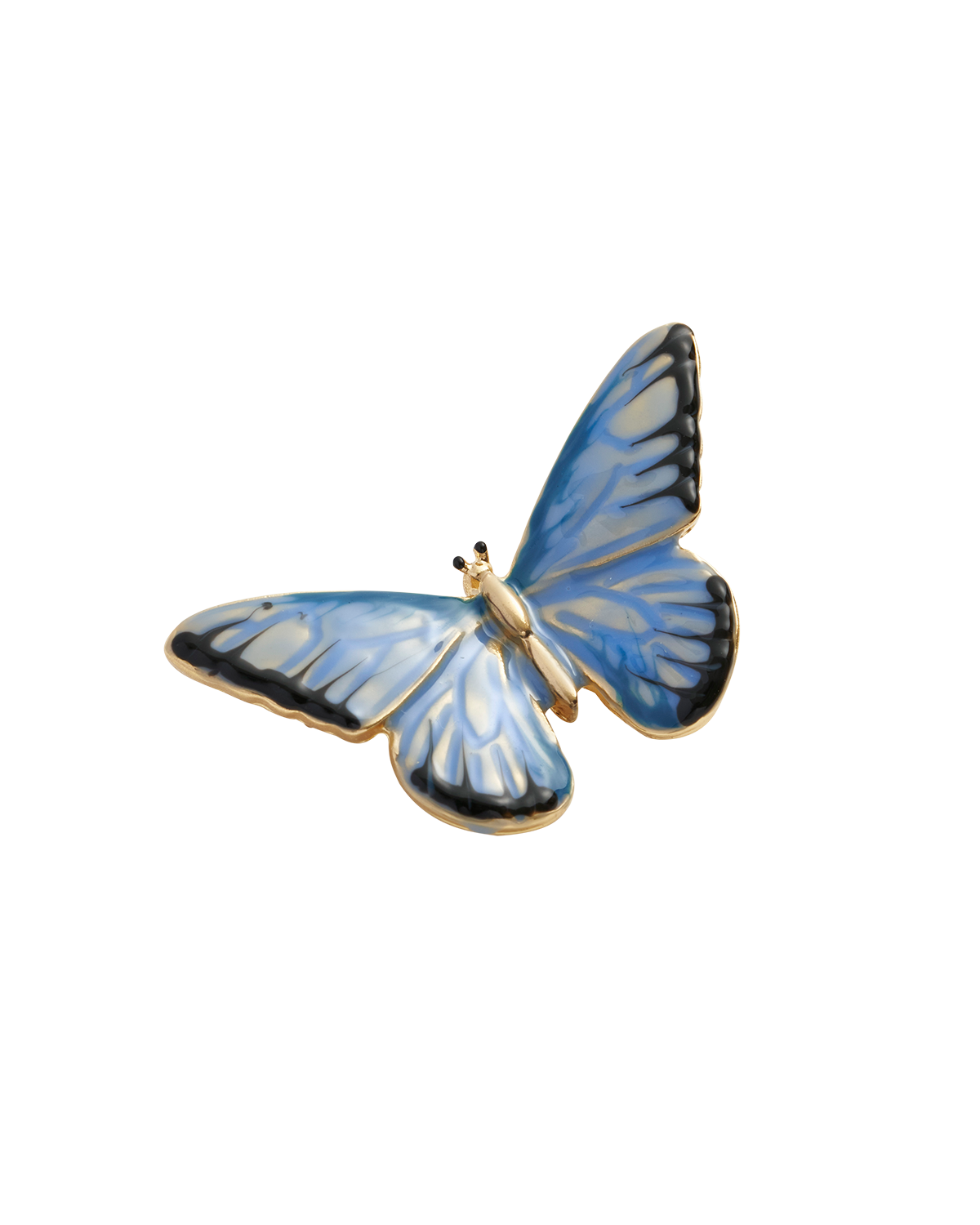 Broche de mariposa esmaltada azul