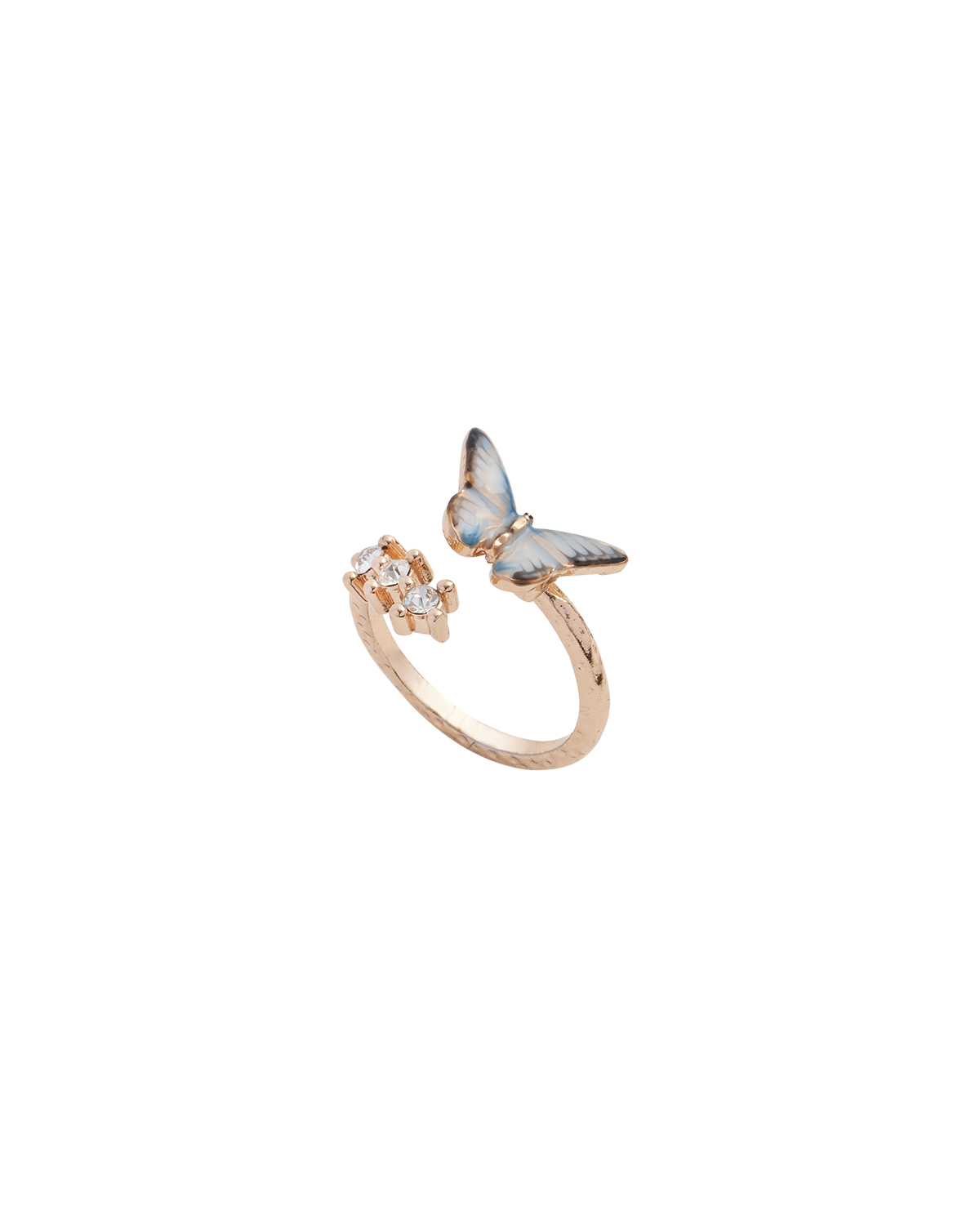 Anillo Mariposa Esmaltada Azul