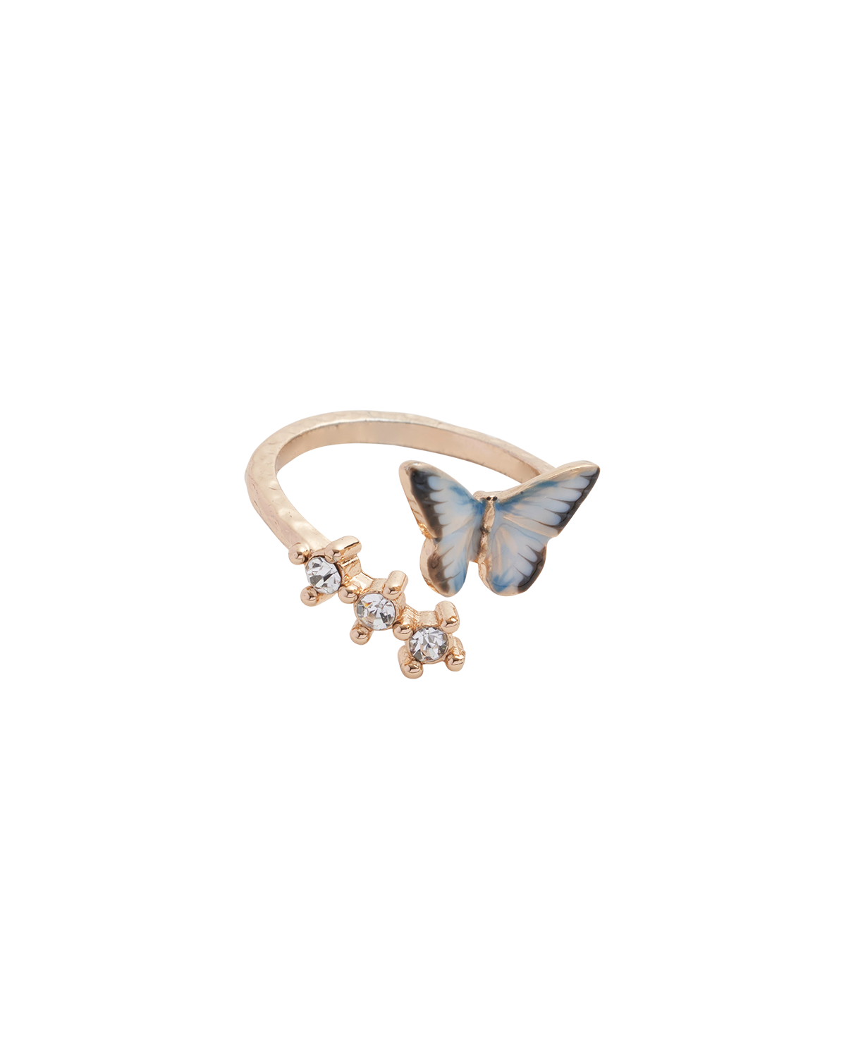 Anillo Mariposa Esmaltada Azul