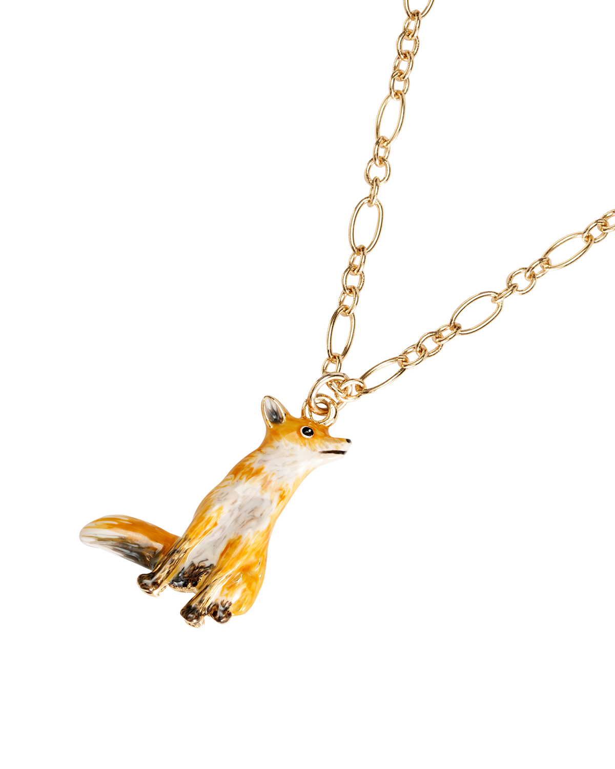 Collar corto de zorro esmaltado
