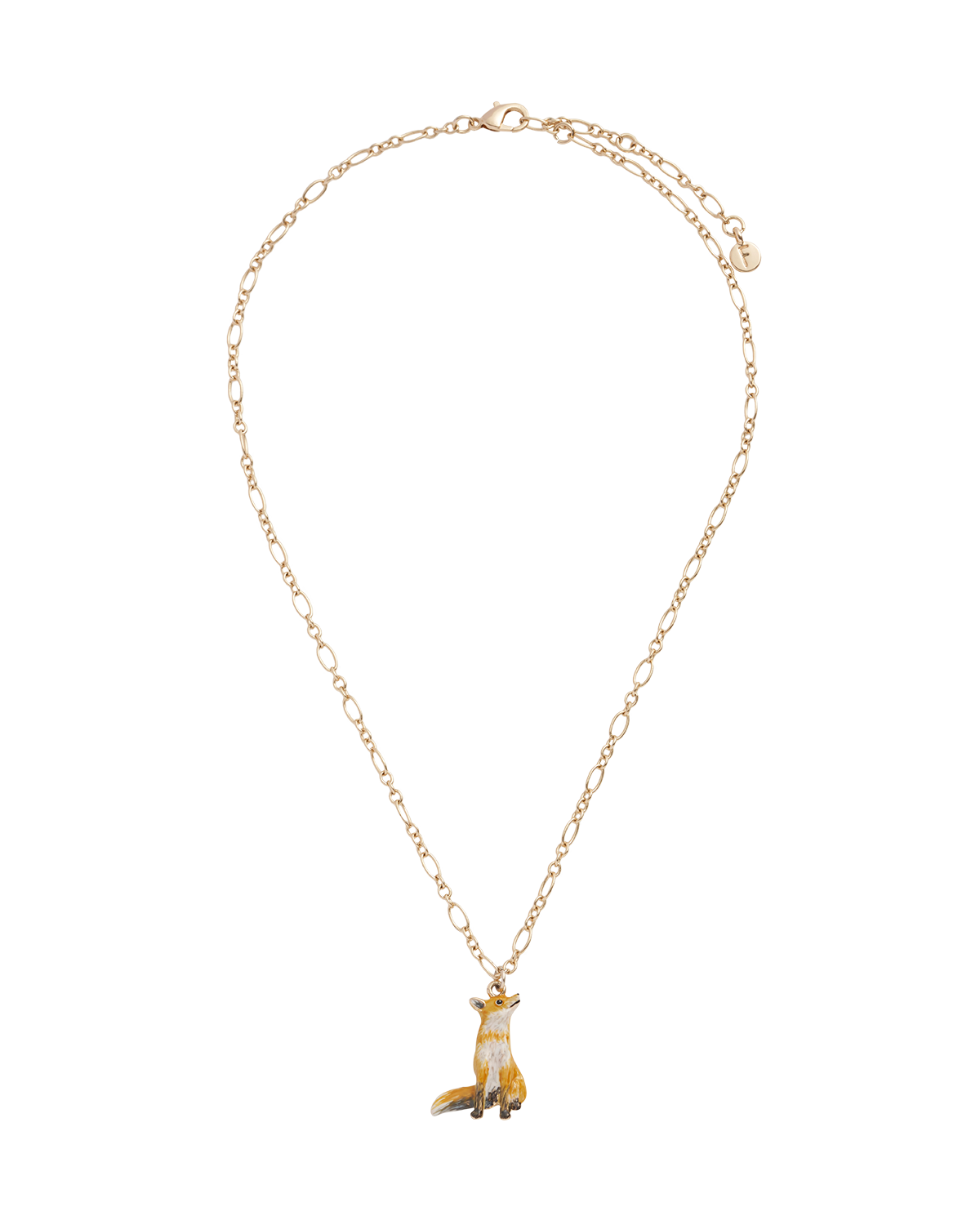 Enamel Fox Short Necklace