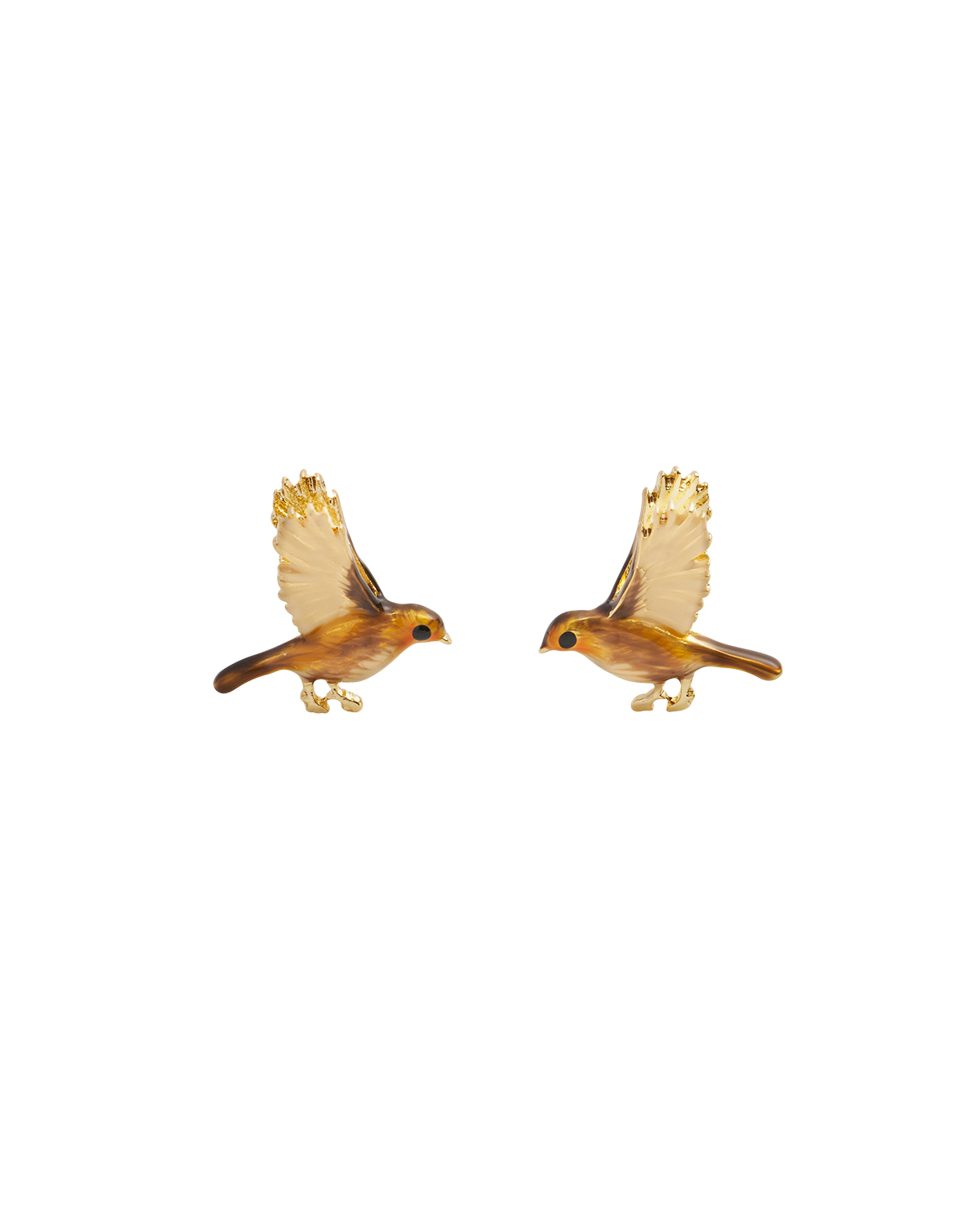 Pendientes Petirrojo en Vuelo Esmaltados