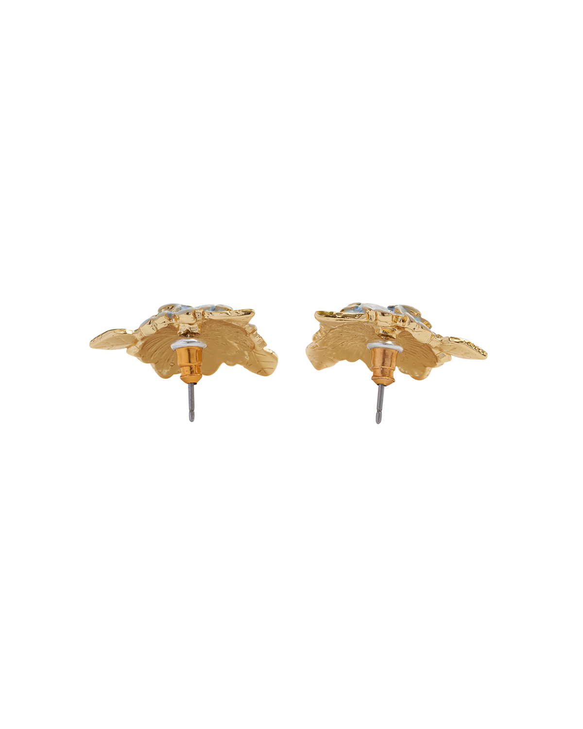 Pendientes de hortensias esmaltadas dorados