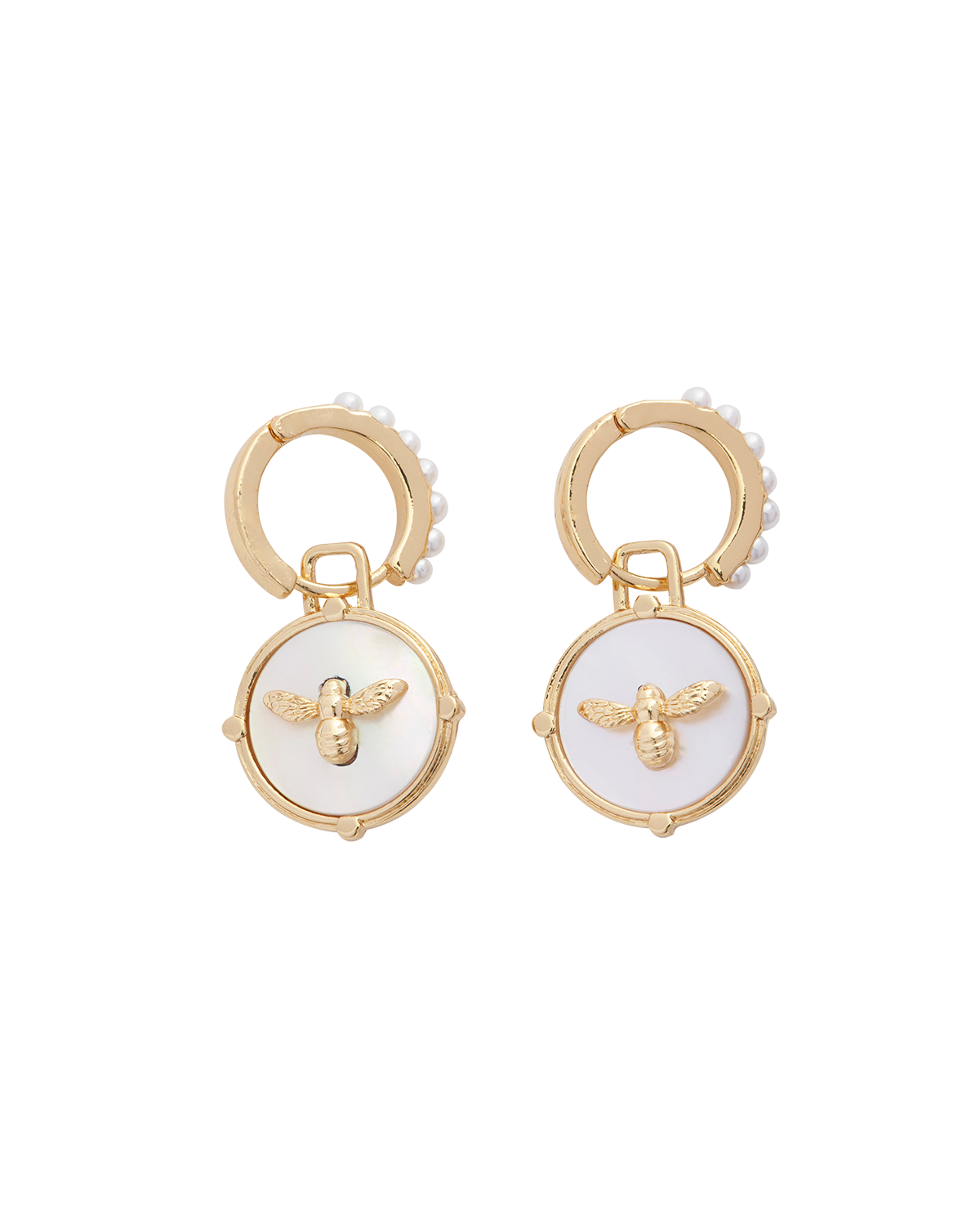 Pendientes Abeja & Perlas