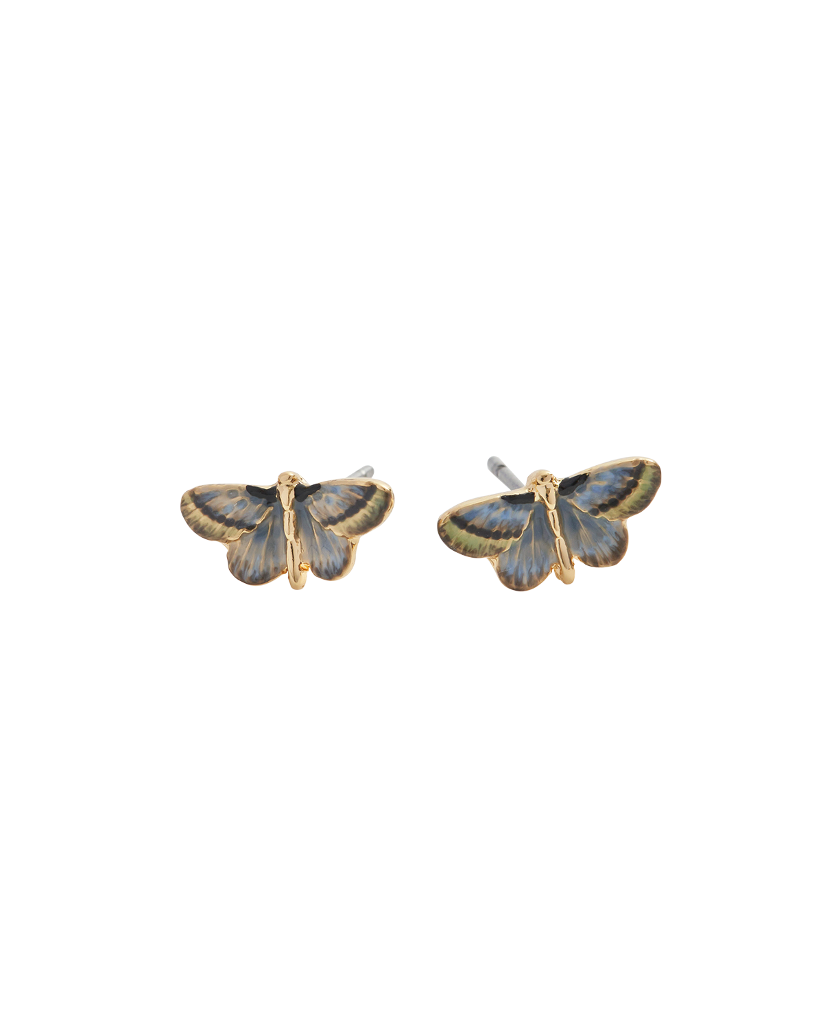 Deco Butterfly Blue Stud Earrings