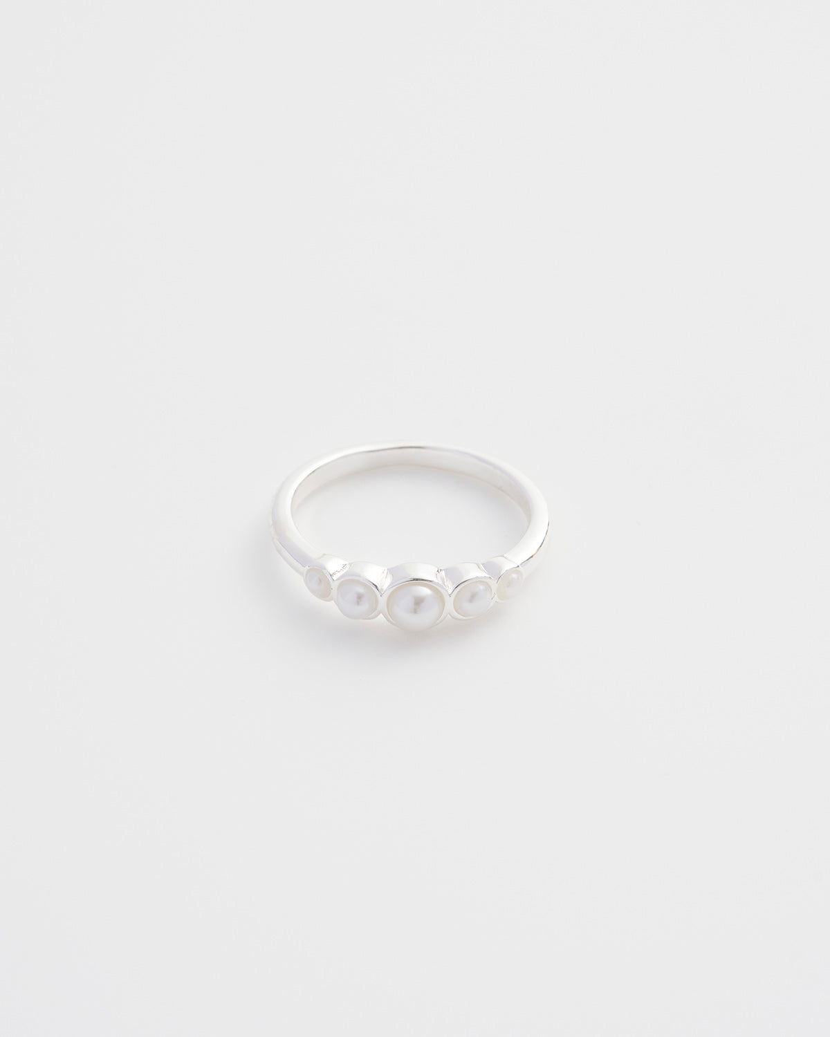 silver and pearl ring