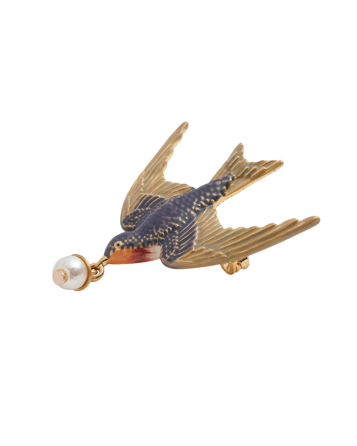 スワロー&パール ブローチ