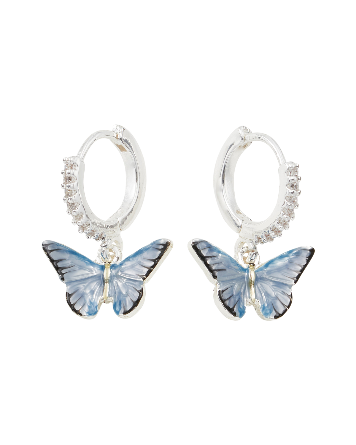 Pendientes Mariposa Azul - Plata