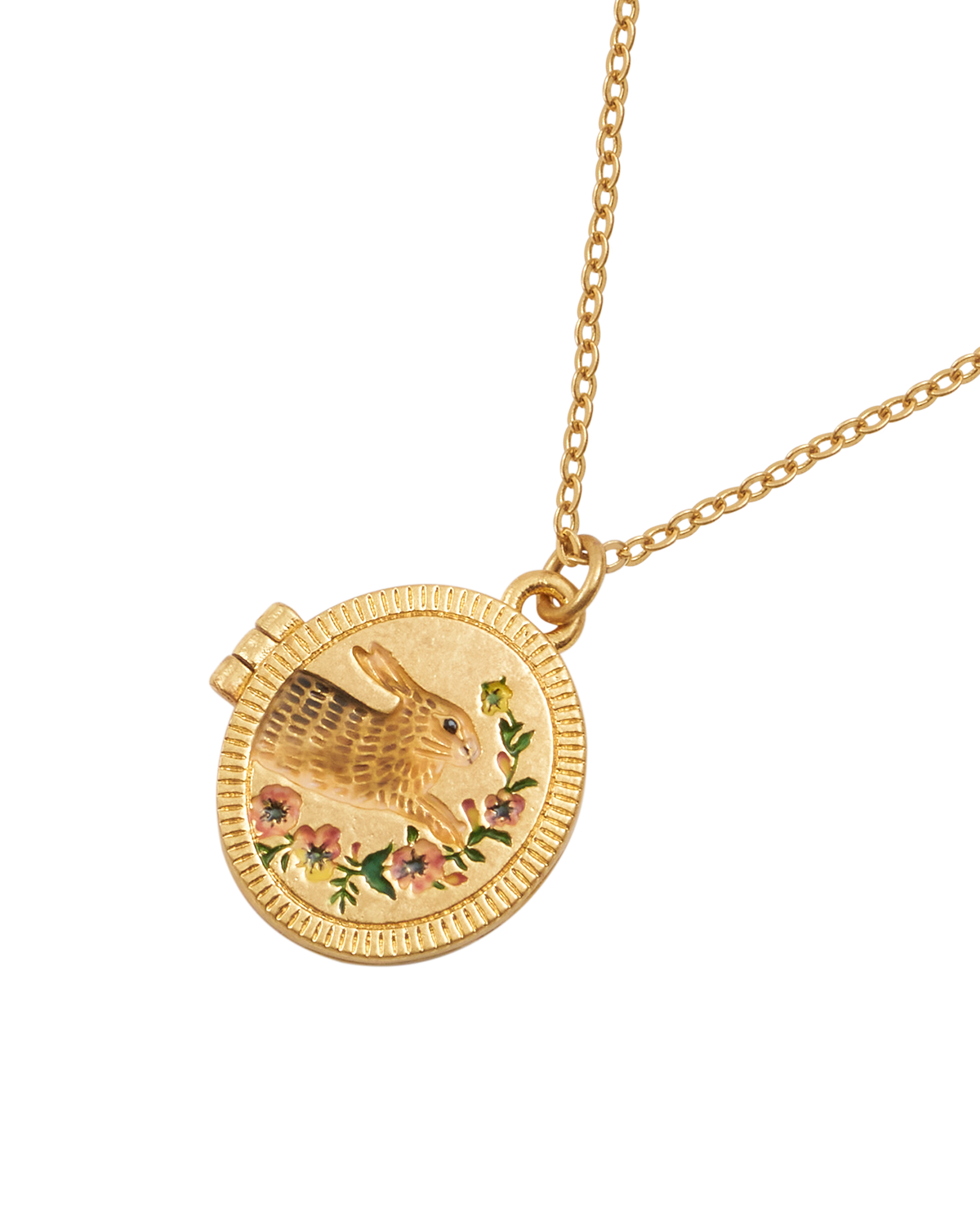 Running Bunny Locket Necklace Fable England - Main Image