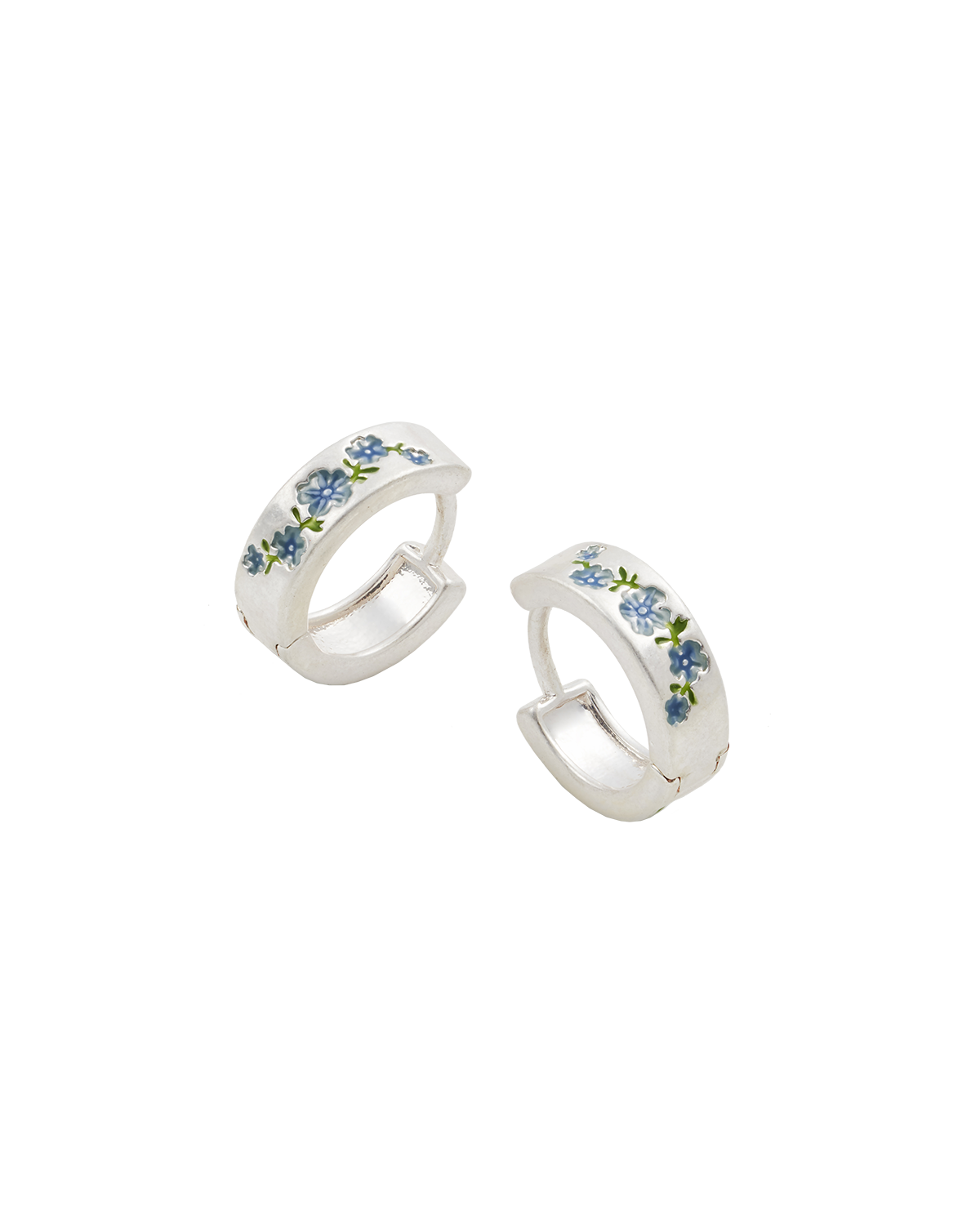 Pendientes Aro Forget Me Not - Plateados