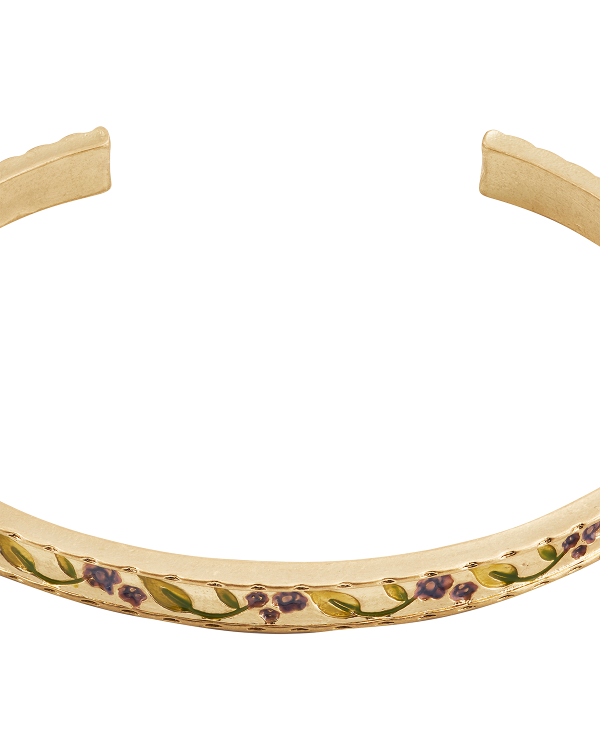 Decorative bangle with floral patterns on a white background