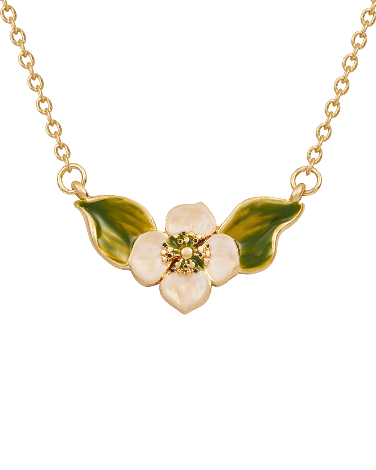 Collar de amapola anémona dorado