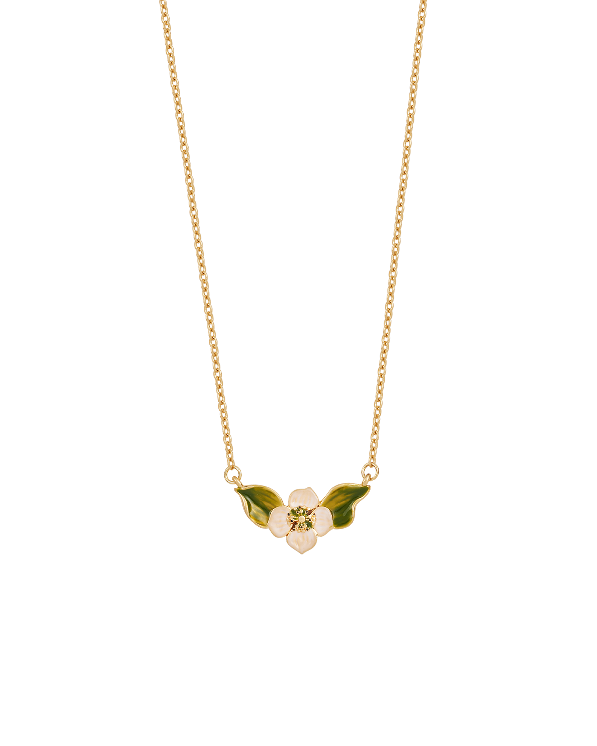 Collar de amapola anémona dorado