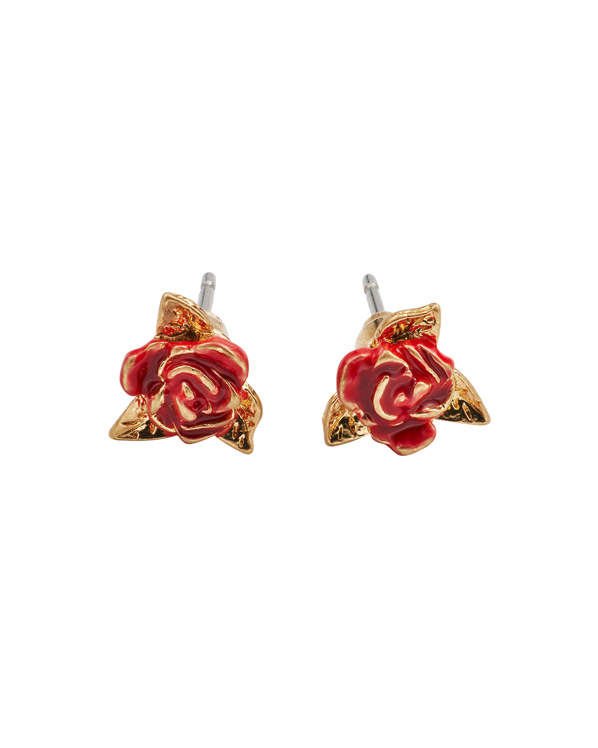 Pendientes Botón Rosa Inglesa - Ddorado