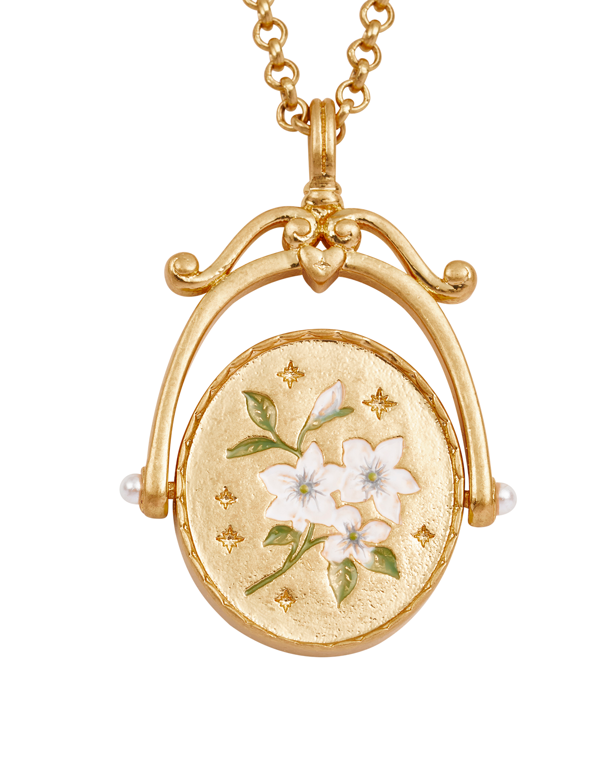 Collar Spinner Oro inicial "J" Jazmín