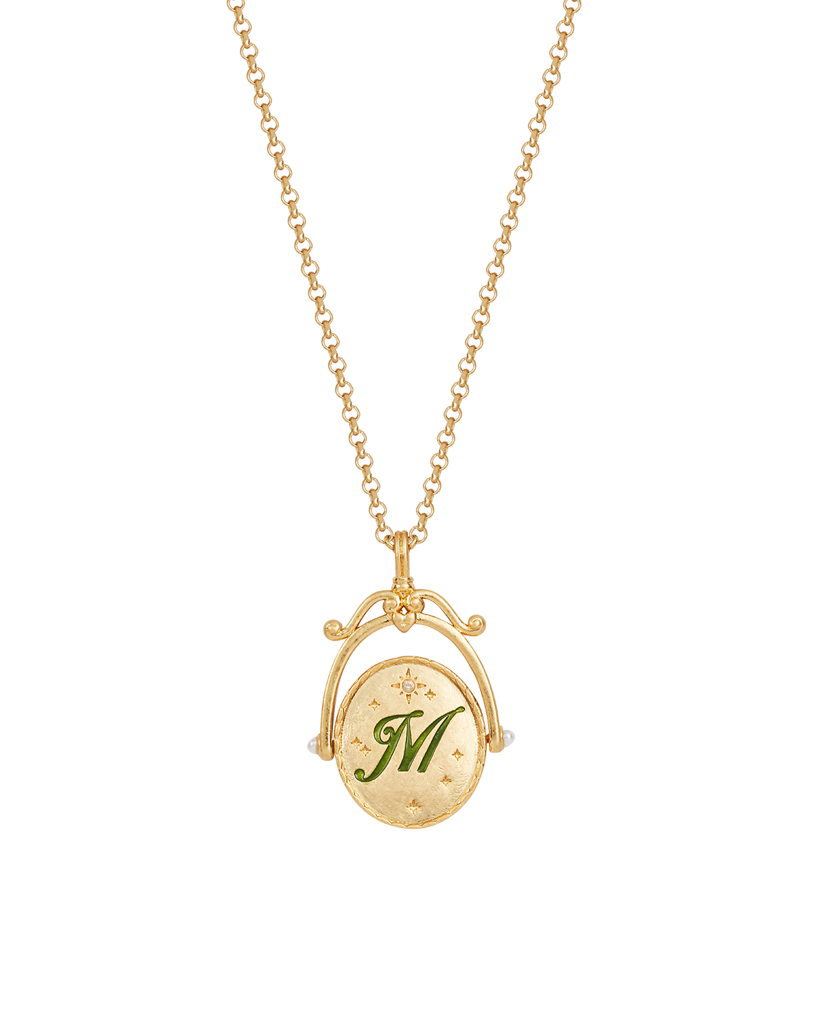 Collar Spinner Oro inicial "M" Magnolia