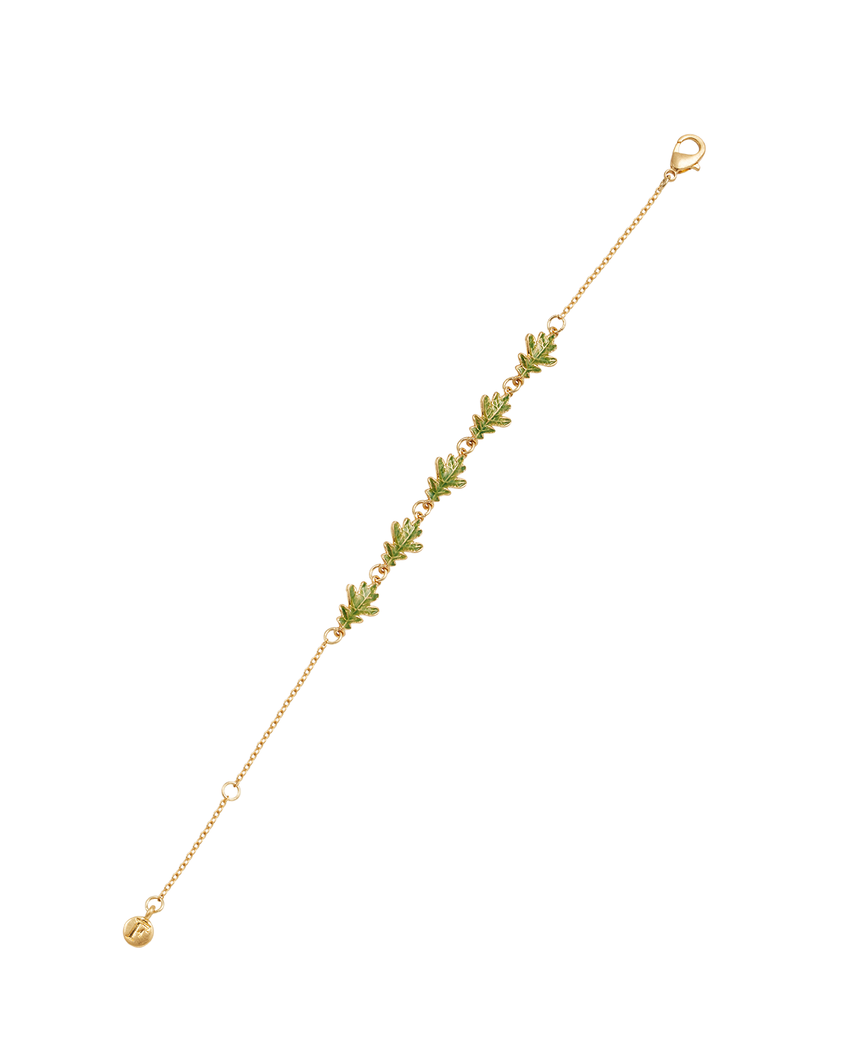 Pulsera de hojas de roble dorada