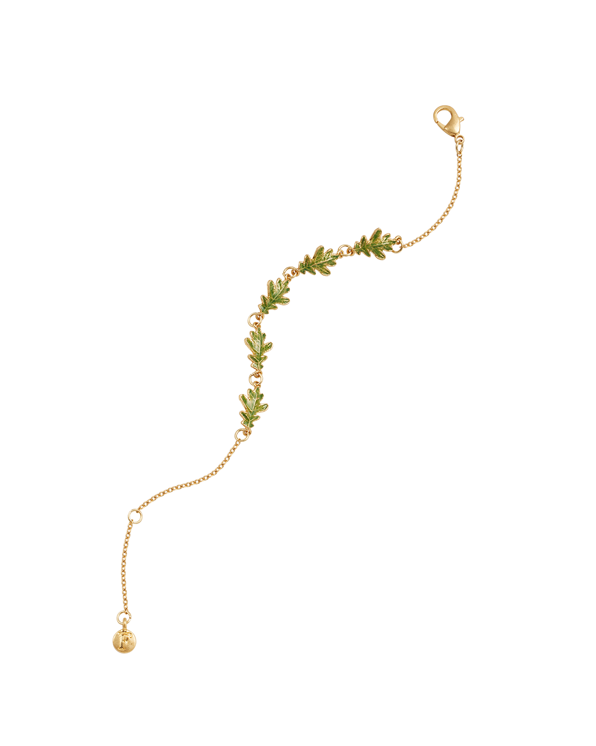 Pulsera de hojas de roble dorada