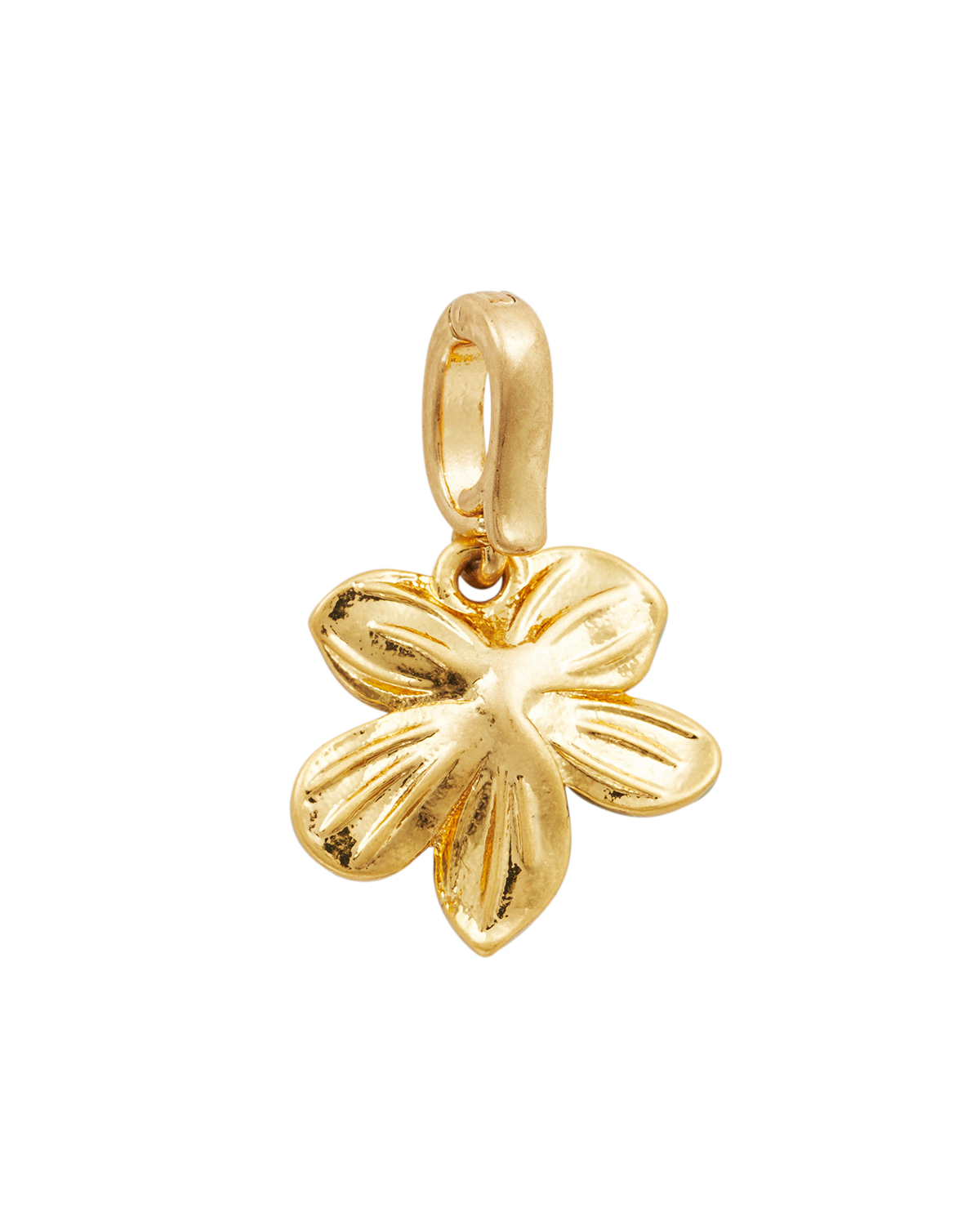 Gold Forget Me Not Flora Charm on a white background