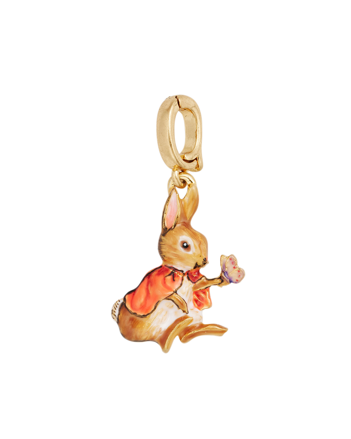 Fable England x Peter Rabbit Flopsy with Butterfly Charm, hand-painted charm featuring a rabbit holding a butterfly.