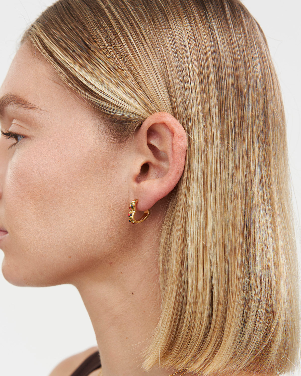 Orla Hedgerow Heart Hoop Earrings in Gold
