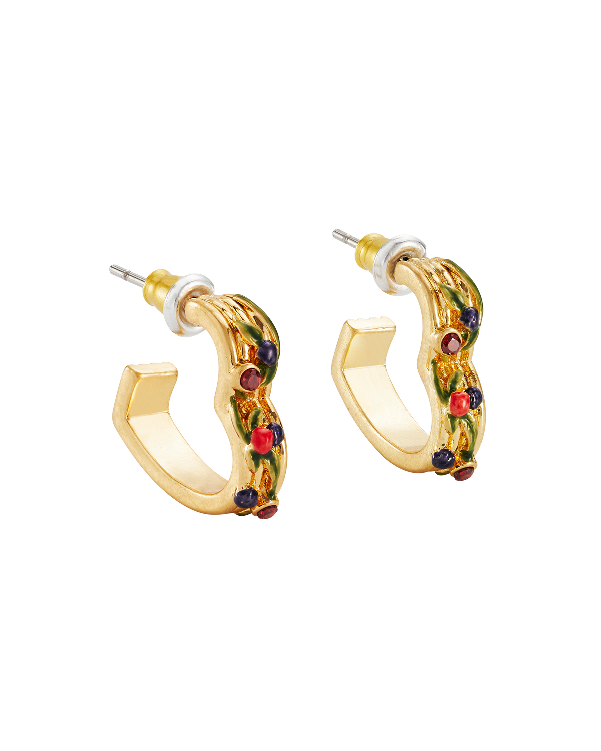 Orla Hedgerow Heart Hoop Earrings in Gold