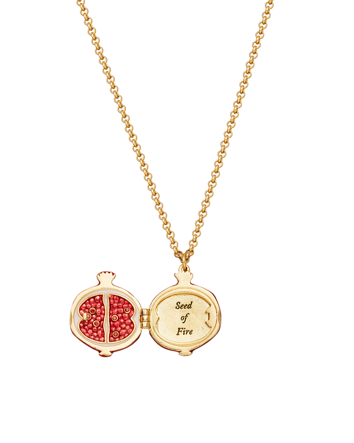 Pomegranate Locket Necklace in Gold