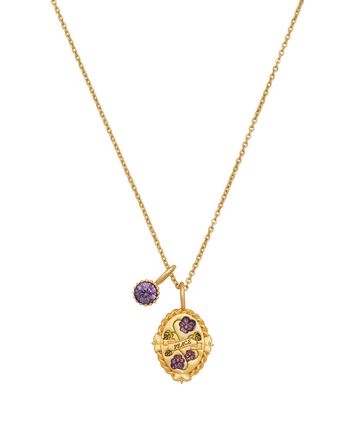 February Birthstone Violet Charm Necklace