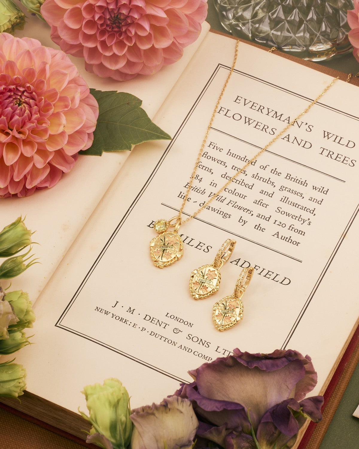 August Birthstone necklace and huggie earrings