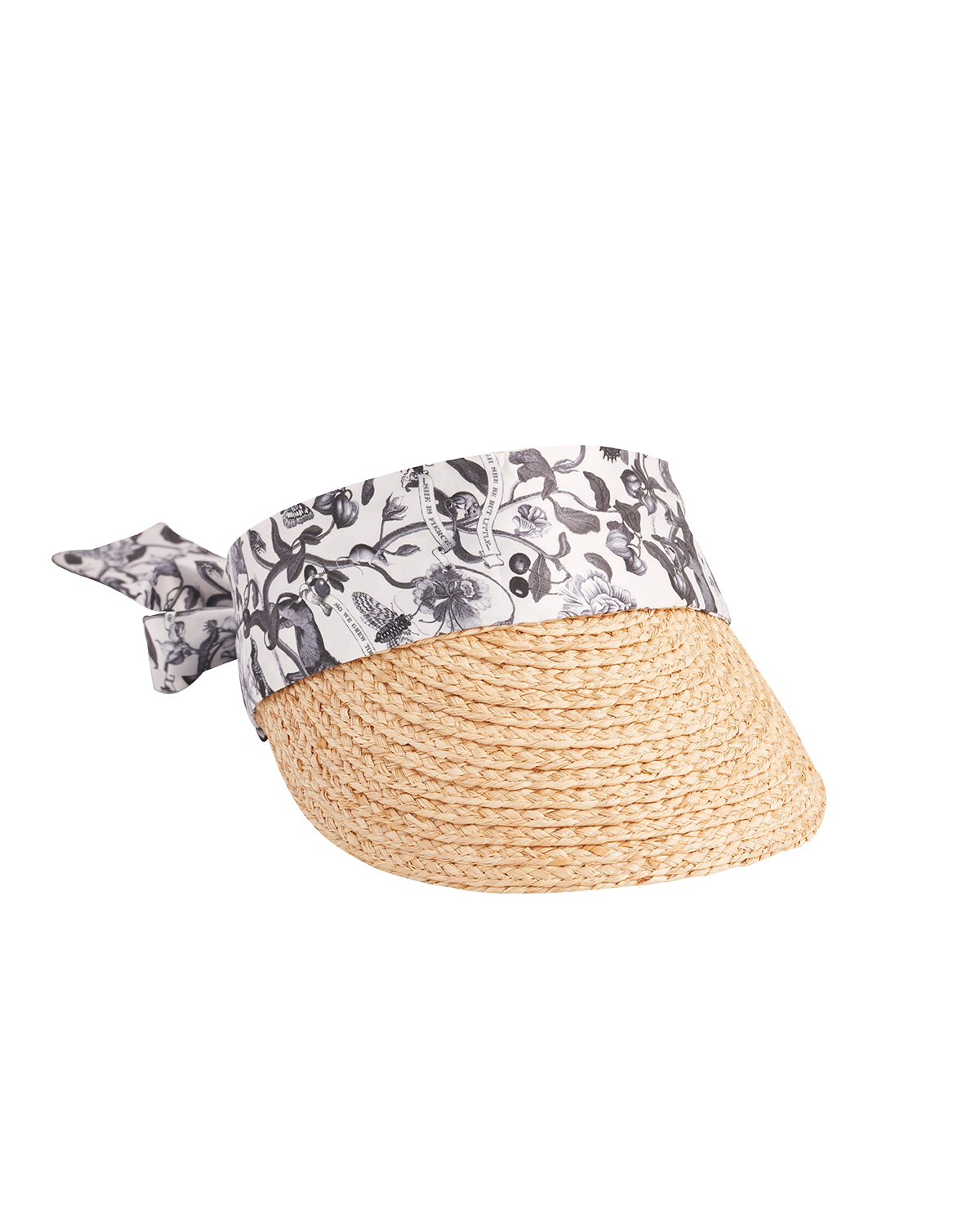 Tree Of Life Monochrome Raffia Visor