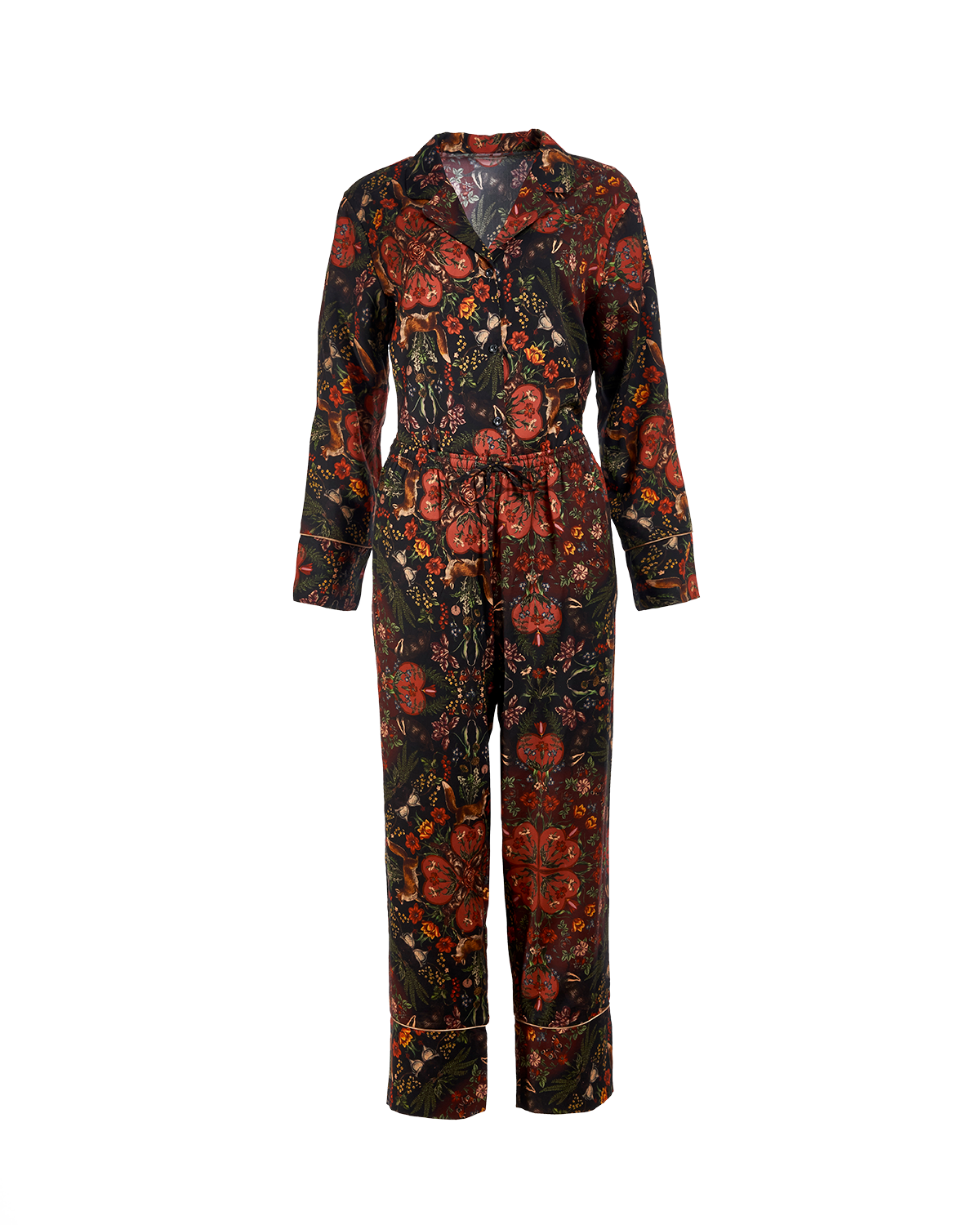 Folksy Fox Pyjamas Black
