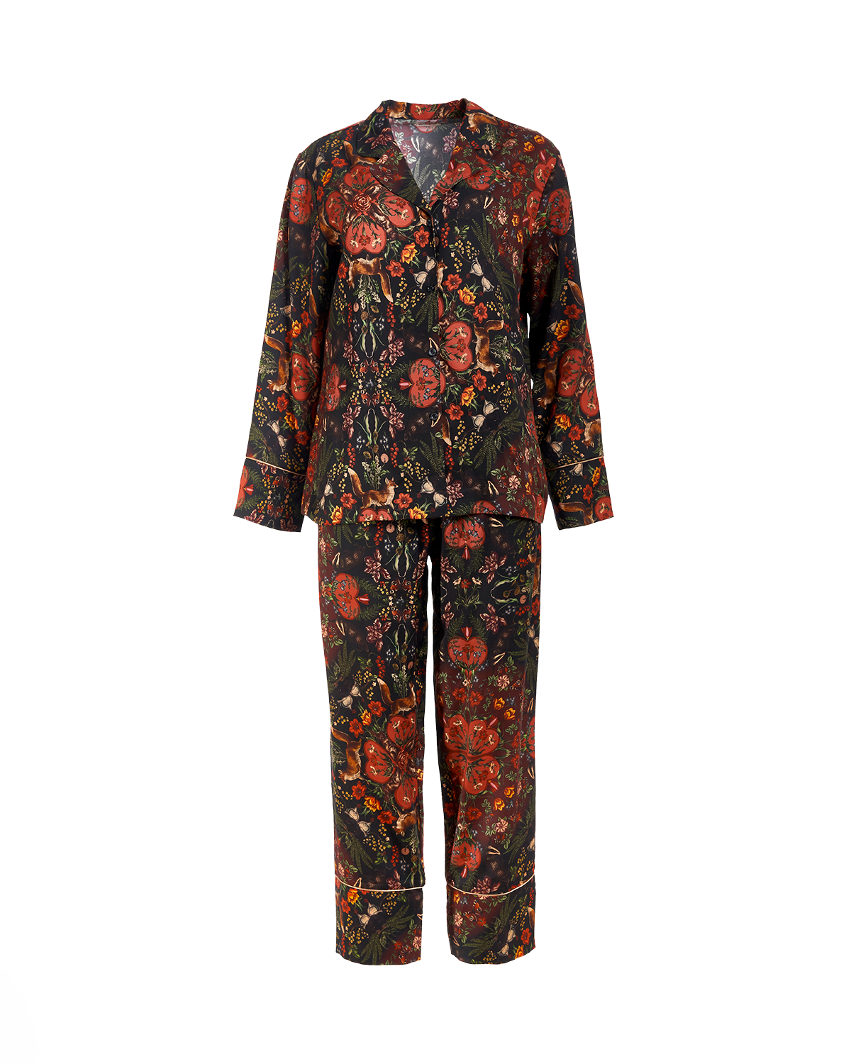 Folksy Fox Pyjamas Black