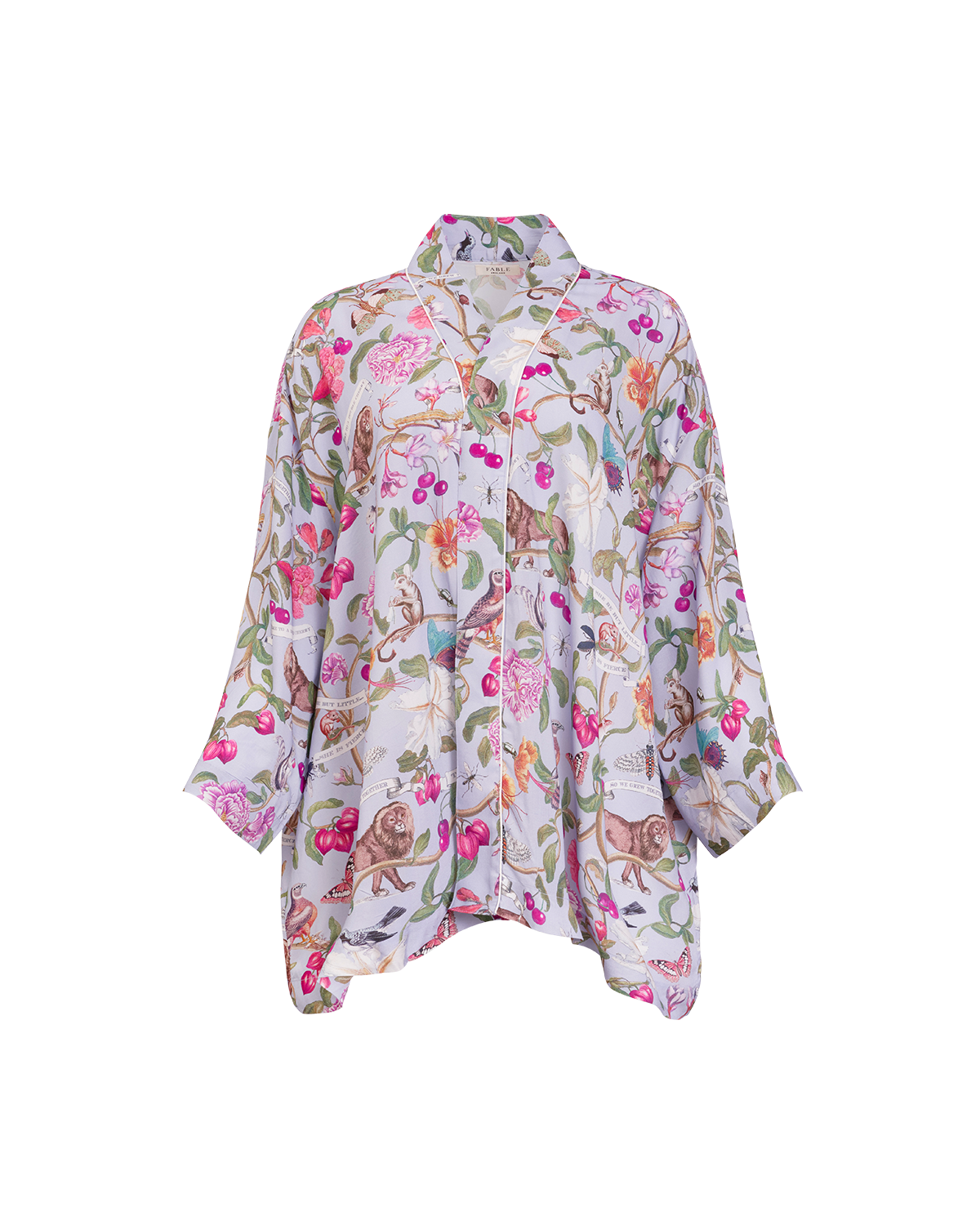 Kimono court Tree of Life bleu vintage