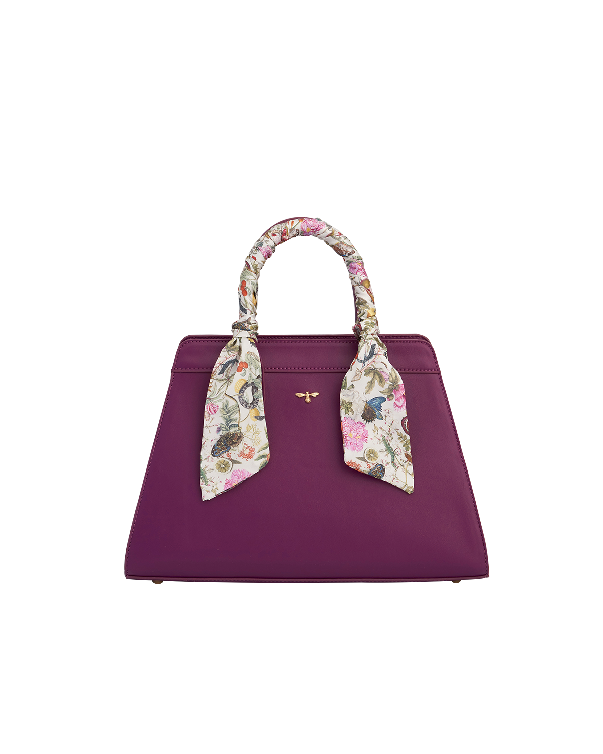 Bolso Tote Floral Grande - Ciruela
