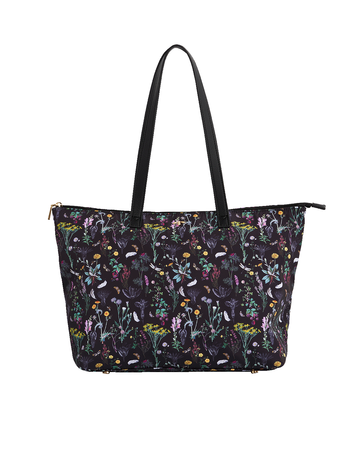 Tote bag with floral pattern on a white background