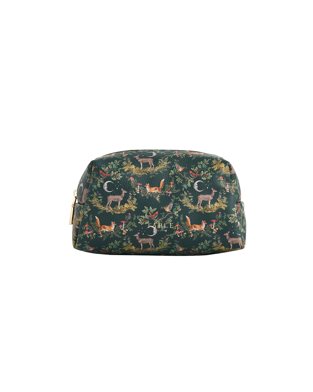 Cosmetic bag with animal pattern on a white background