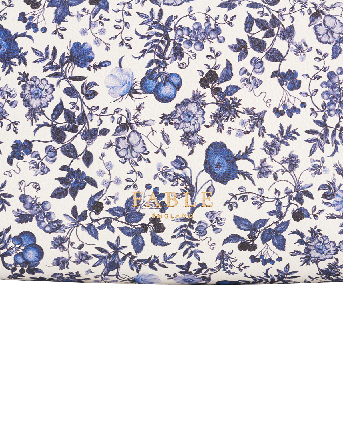 Floral pattern with blue flowers on a white background