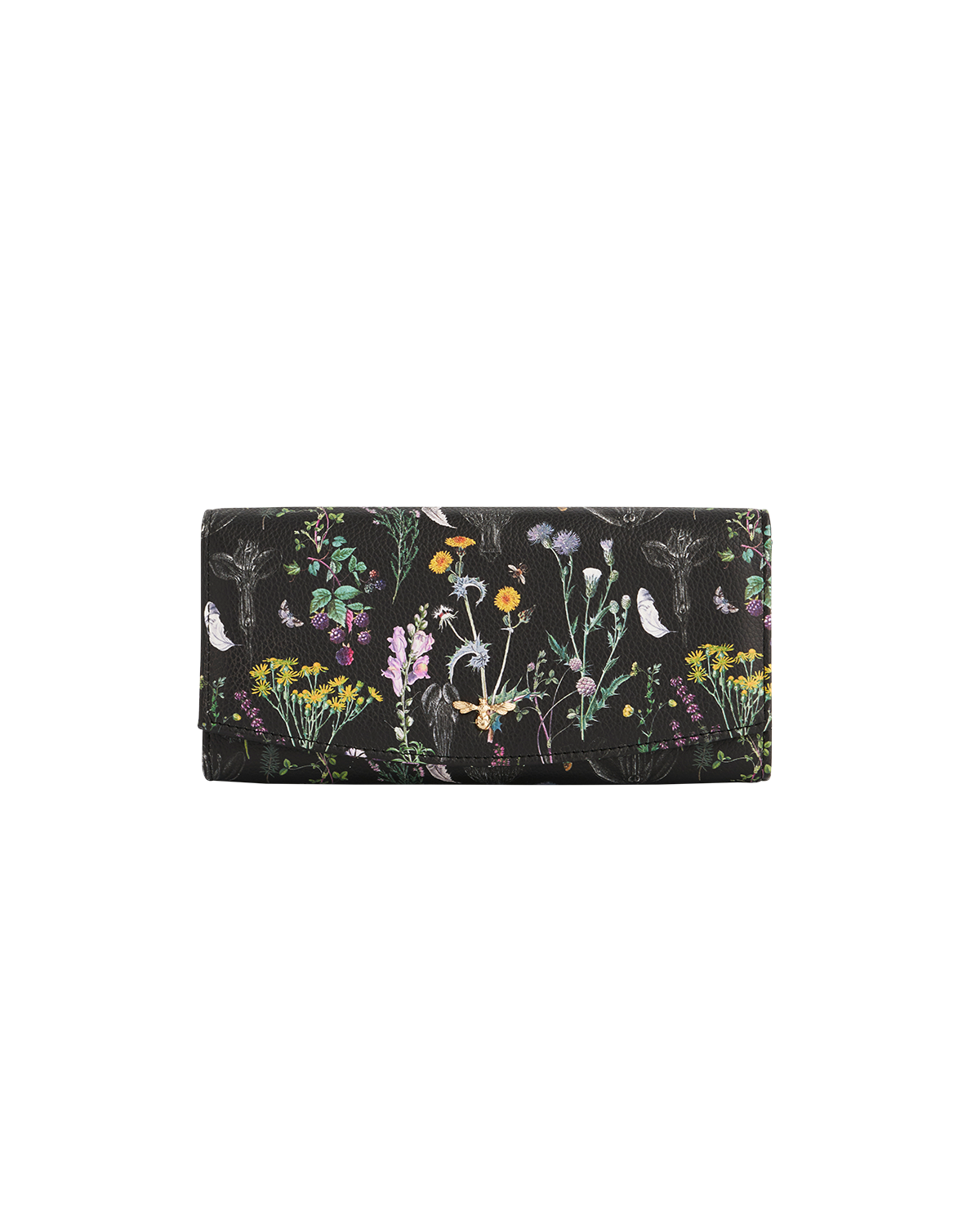 Floral patterned wallet on a white background