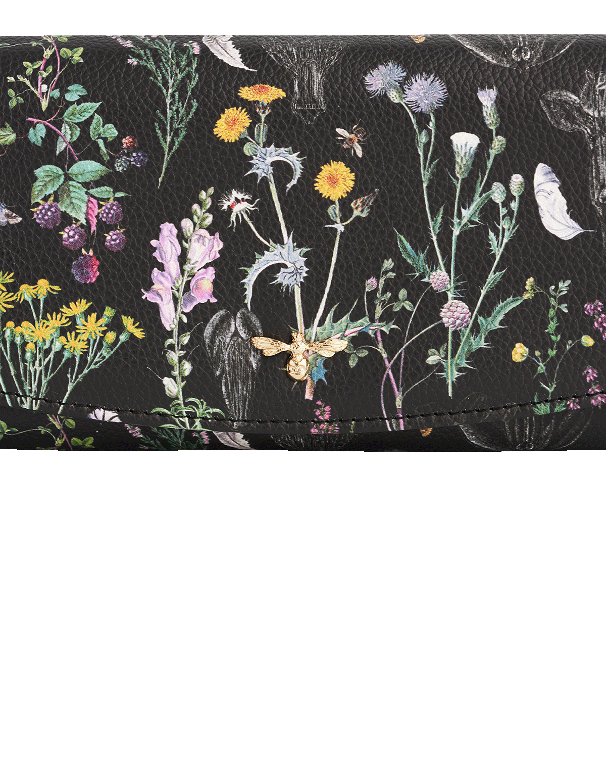Floral patterned purse on a white background