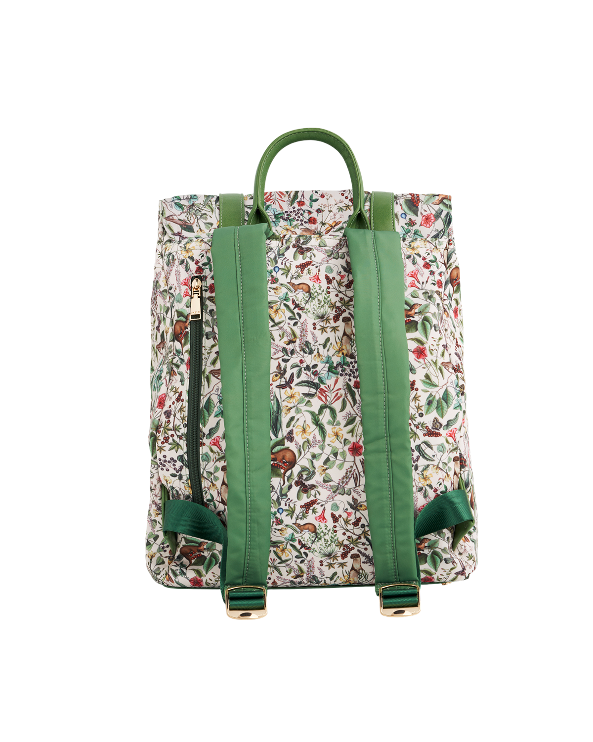 Green Garden Floral Buckle Backpack